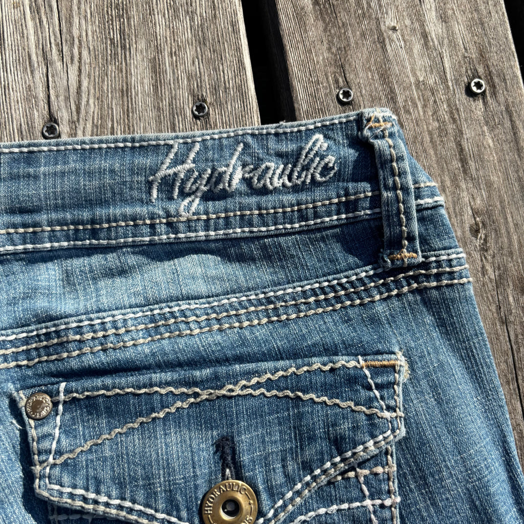 Süße Y2K Lowwaist Bootcut Jeans mit tollen Backprint XS-S /women 00s 90s vintage baddie S73