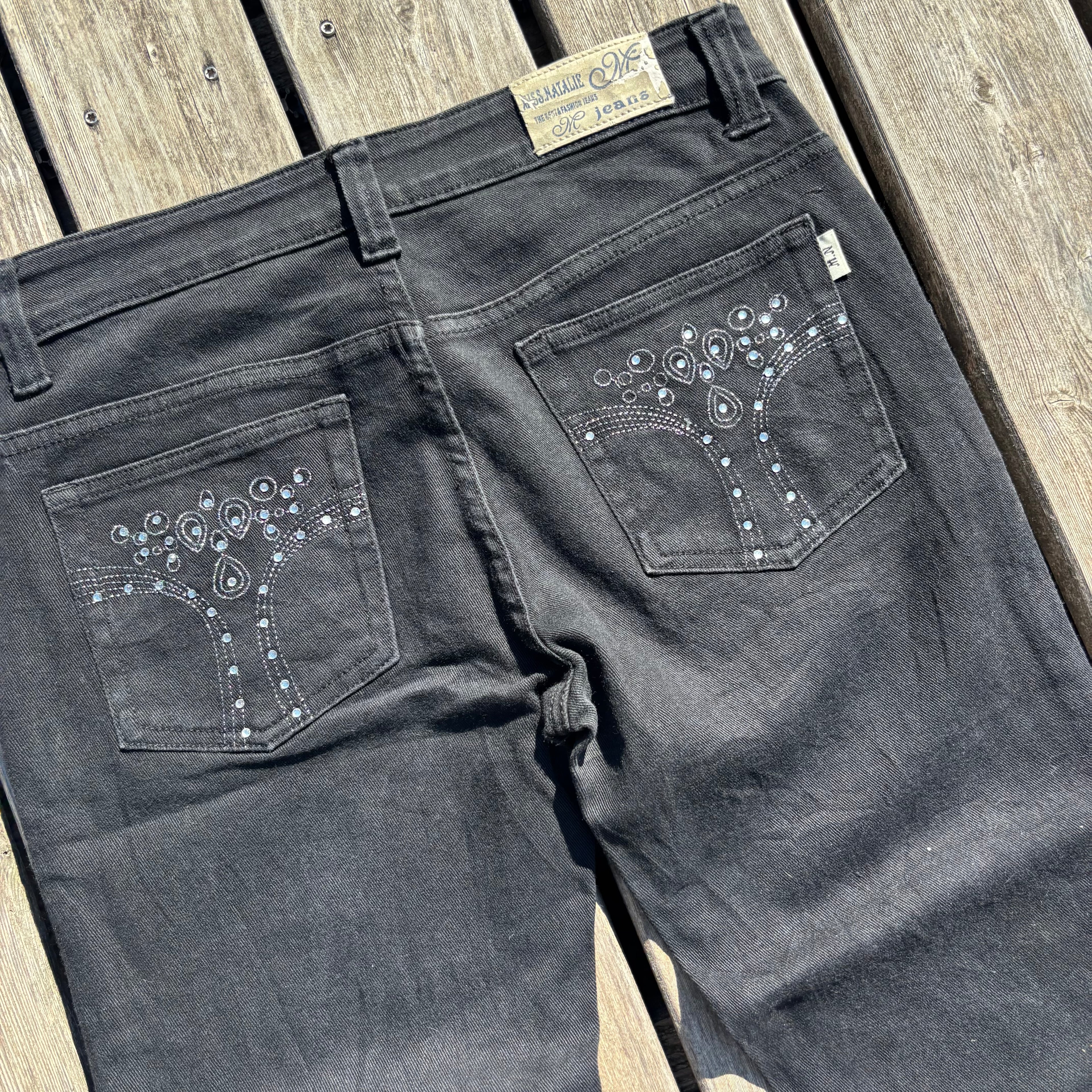 Süße Y2K Jeans mit backprint /schwarze women 00s 90s vintage baddie(M) S40