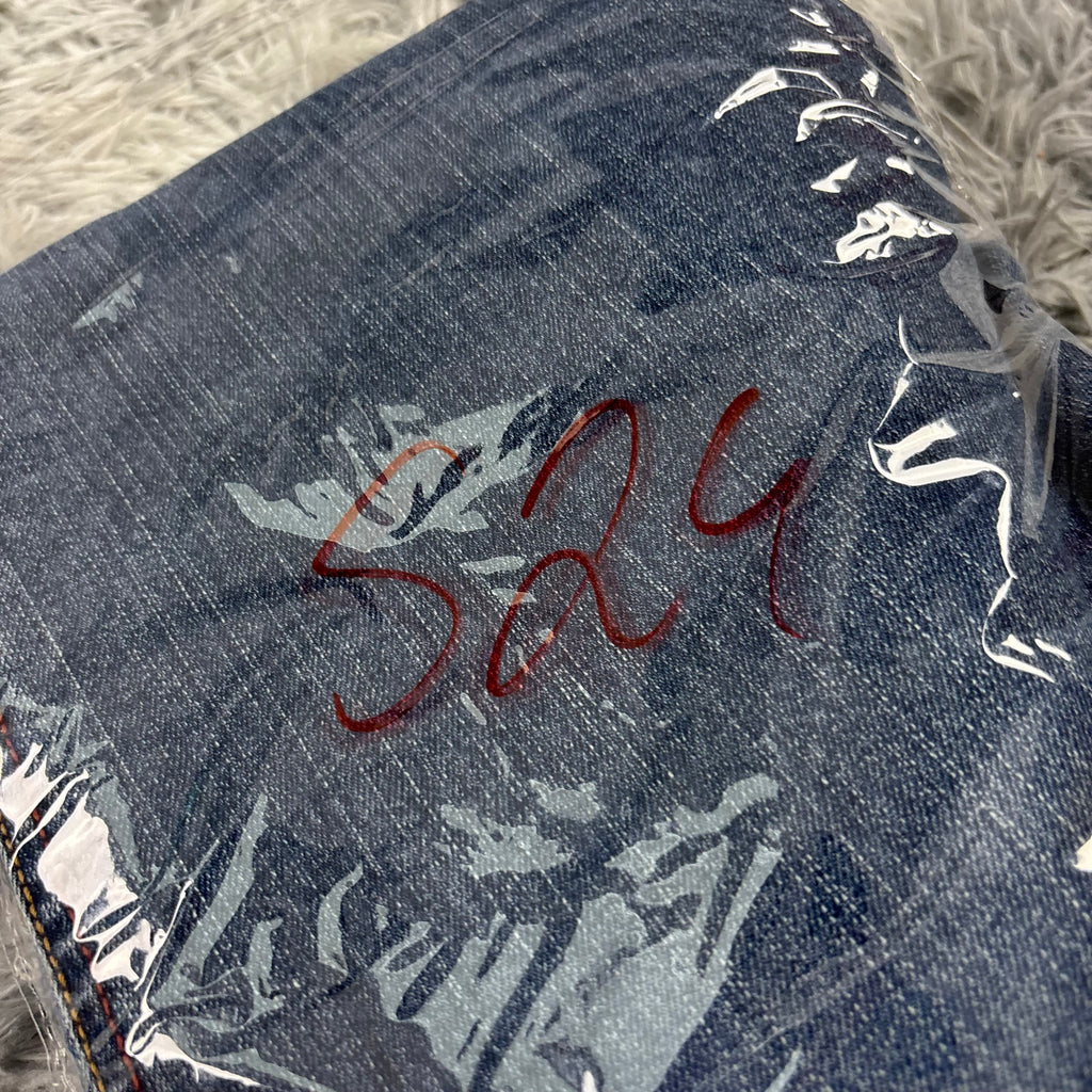 Y2K Lowwaist Bootcut Jeans mit Backprint /women 90s 00s vintage baddie (XL) S24