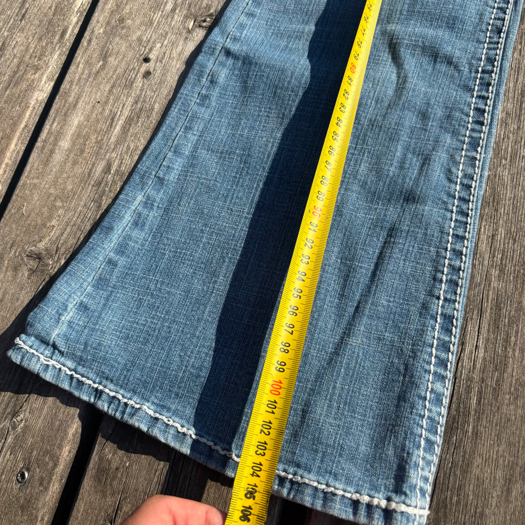 Süße Y2K Lowwaist Bootcut Jeans mit tollen Backprint XS-S /women 00s 90s vintage baddie S73