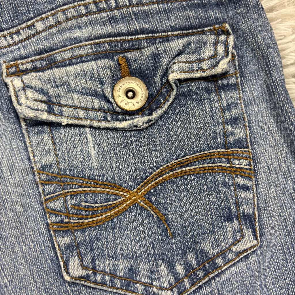 Y2K Lowwaist Bootcut Jeans mit Backprint /women 90s 00s vintage baddie (XXS-XS) S25