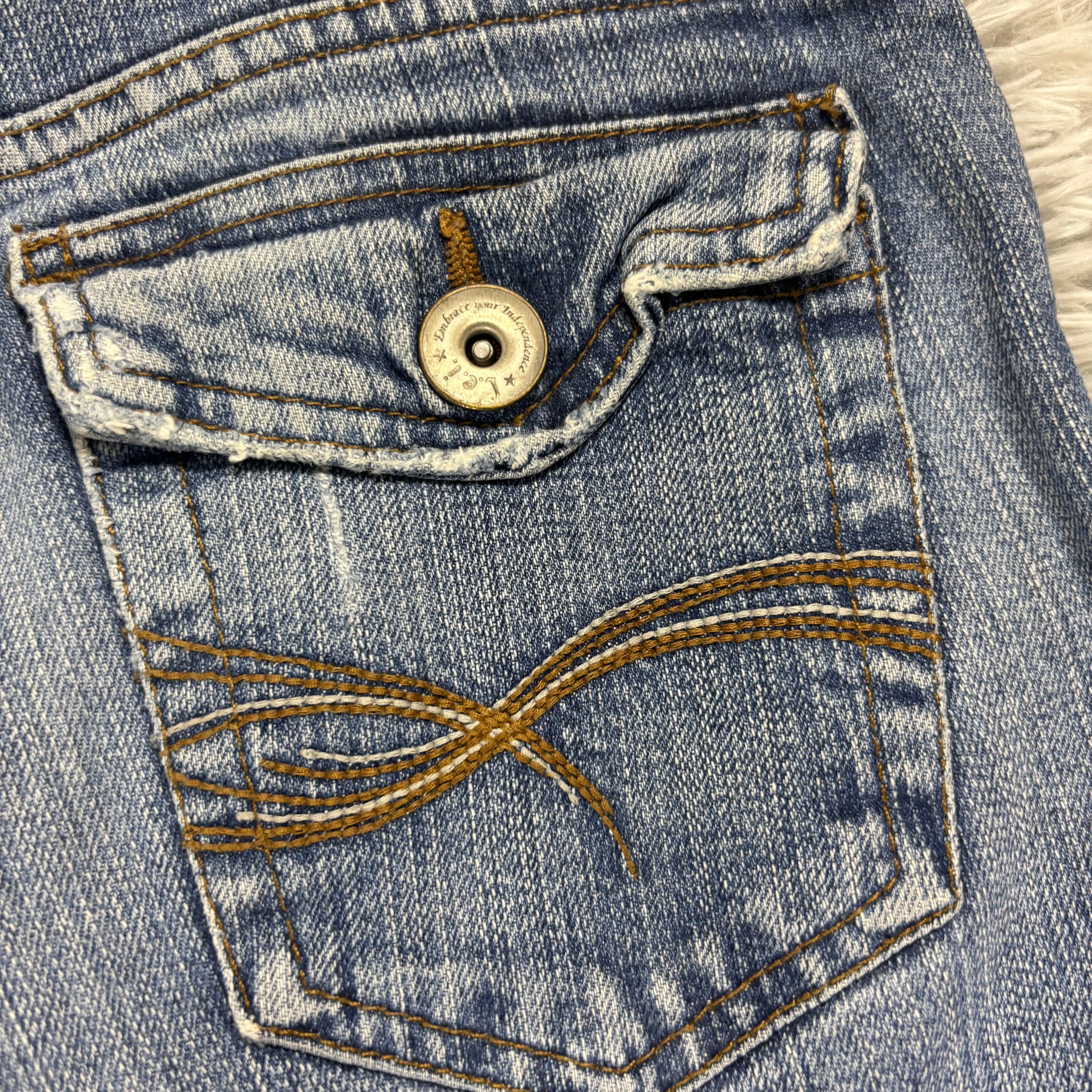 Y2K Lowwaist Bootcut Jeans mit Backprint /women 90s 00s vintage baddie (XXS-XS) S25