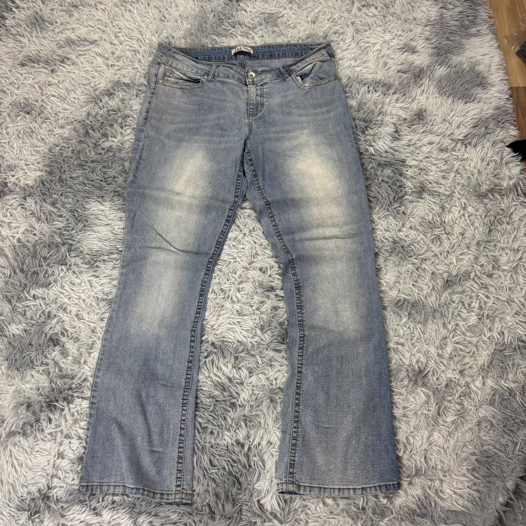 Süße Y2K Lowwaist Bootcut Jeans mit tollen Backprint /90s 00s baddie vintage (L-XL) S19