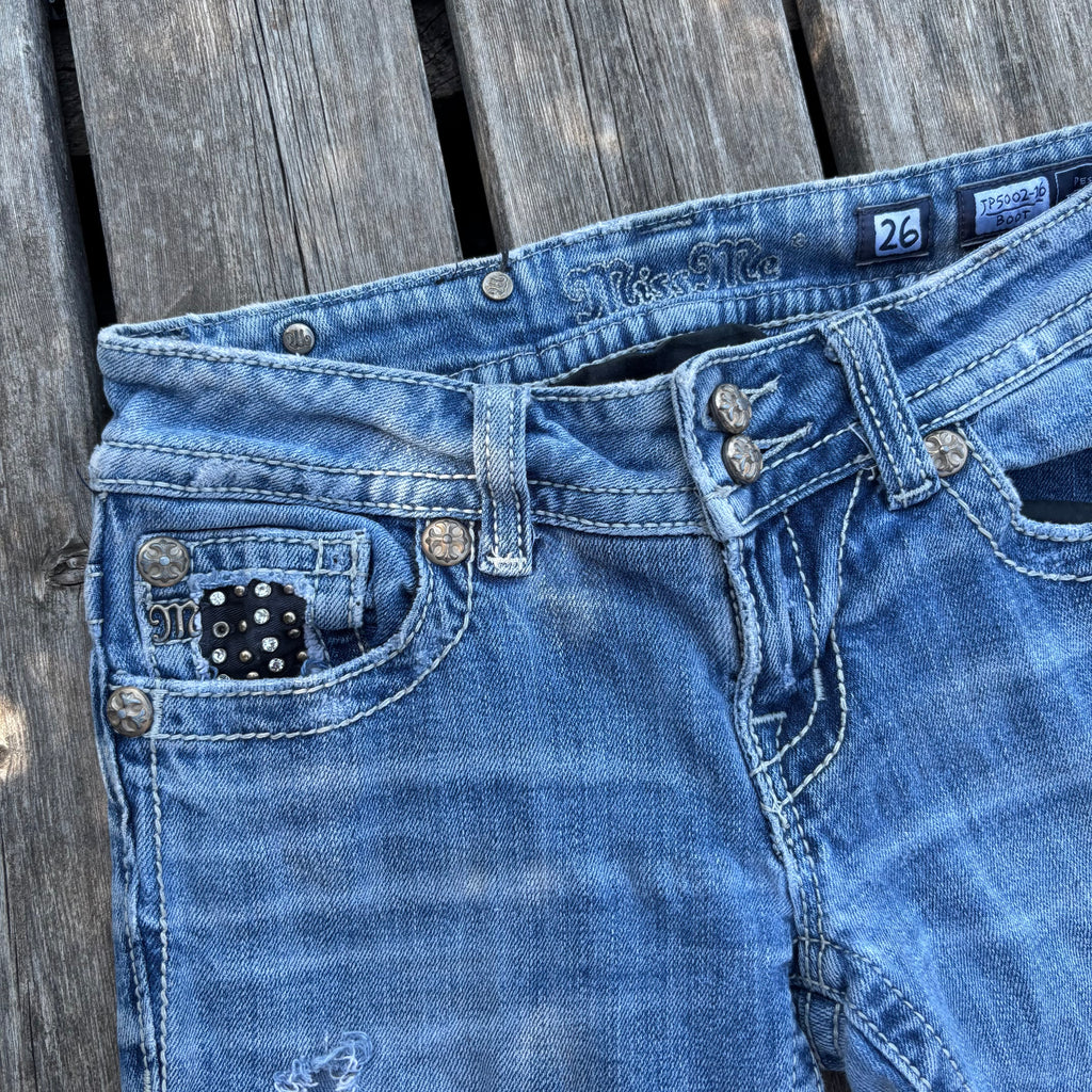 Süße Miss Me Jeans für Frauen / Lowwaist Bootcut streetwear women 00s 90s vintage baddie S92 XXS-XS