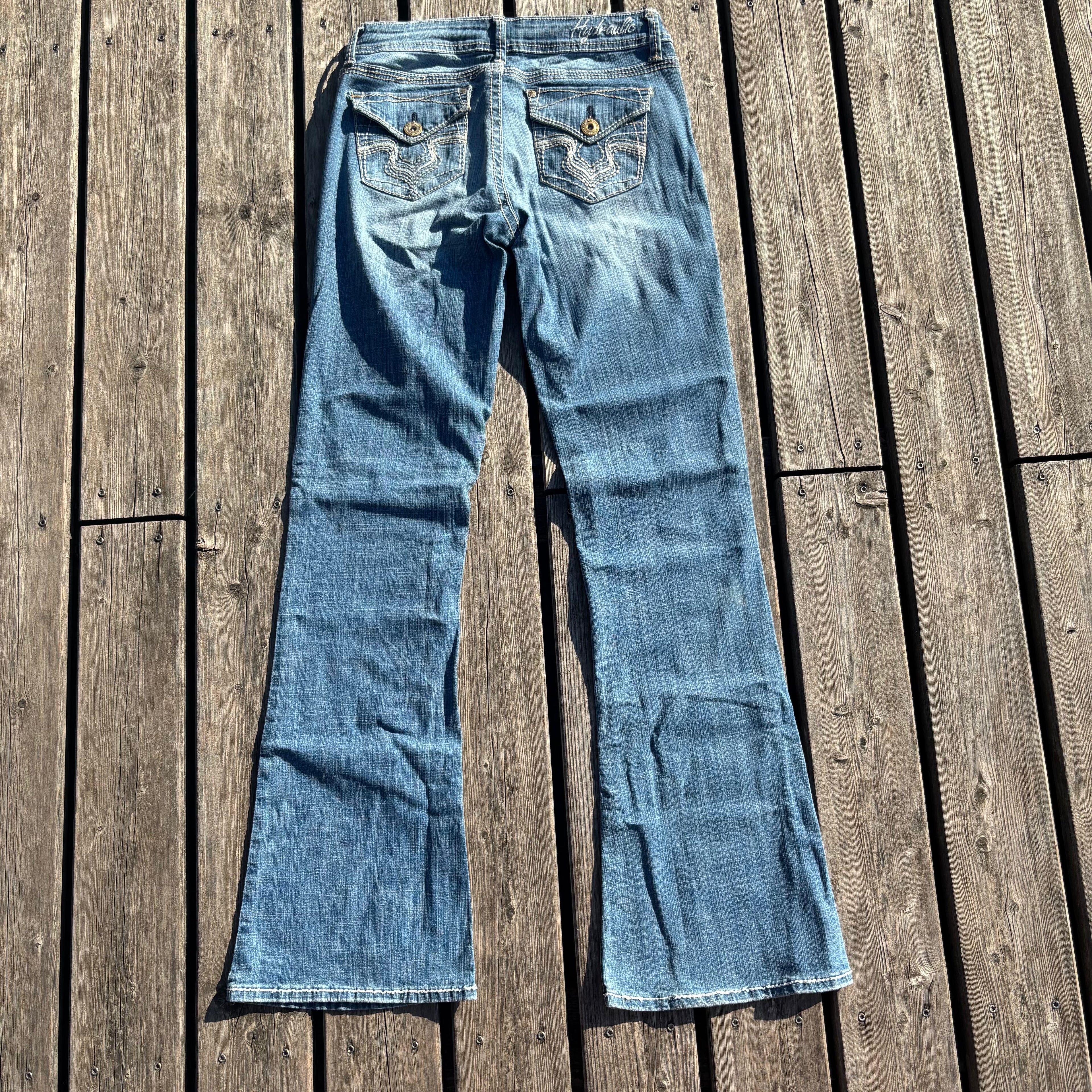 Süße Y2K Lowwaist Bootcut Jeans mit tollen Backprint XS-S /women 00s 90s vintage baddie S73
