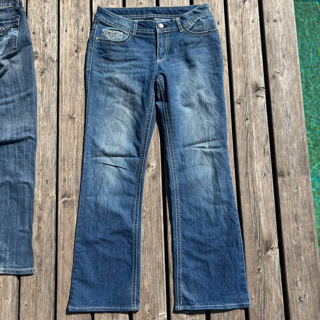 Süße Y2K Jeans mit tollen Backprint mit tollen Backprint /streetwear 00s 90s baddie /L (S36)
