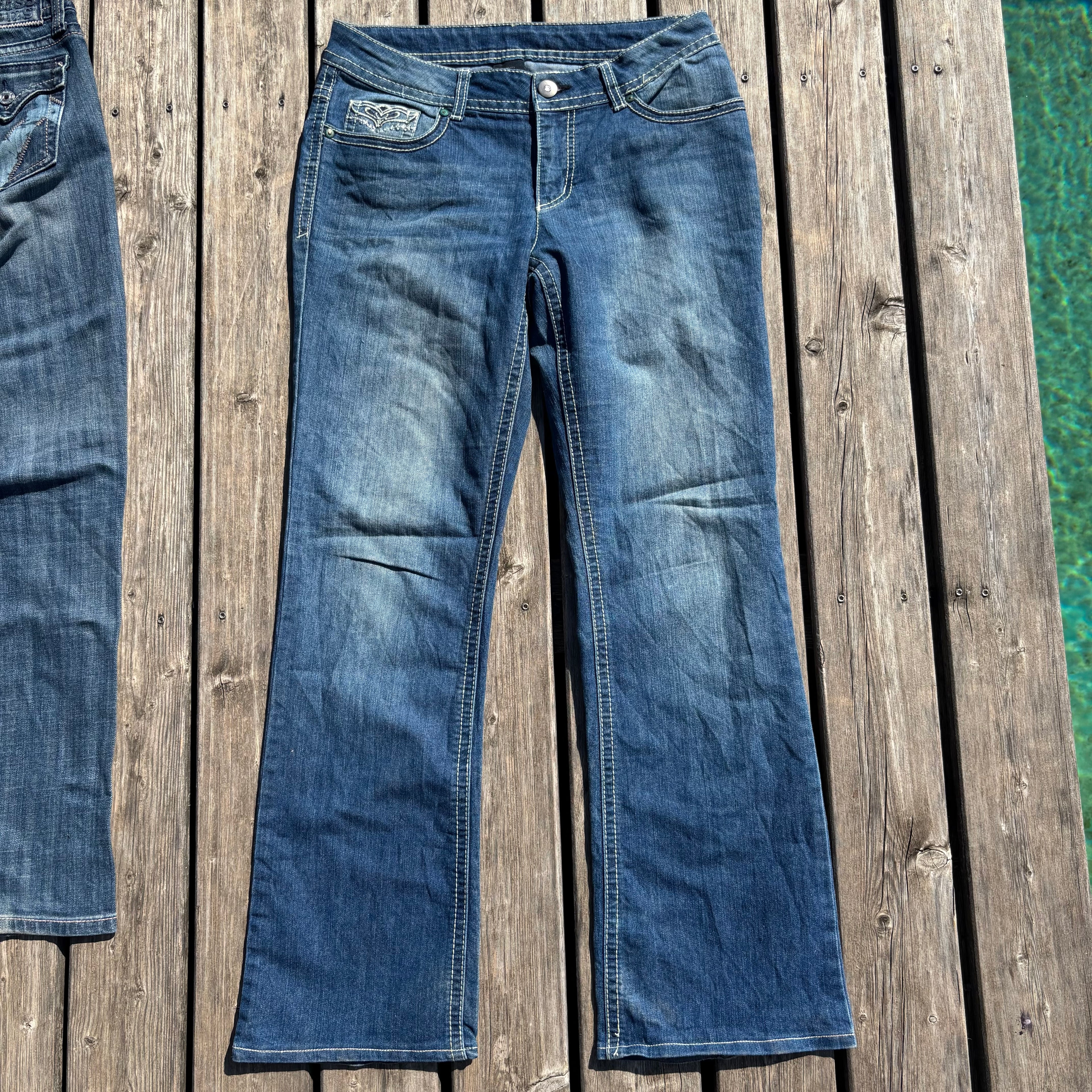 Süße Y2K Jeans mit tollen Backprint mit tollen Backprint /streetwear 00s 90s baddie /L (S36)