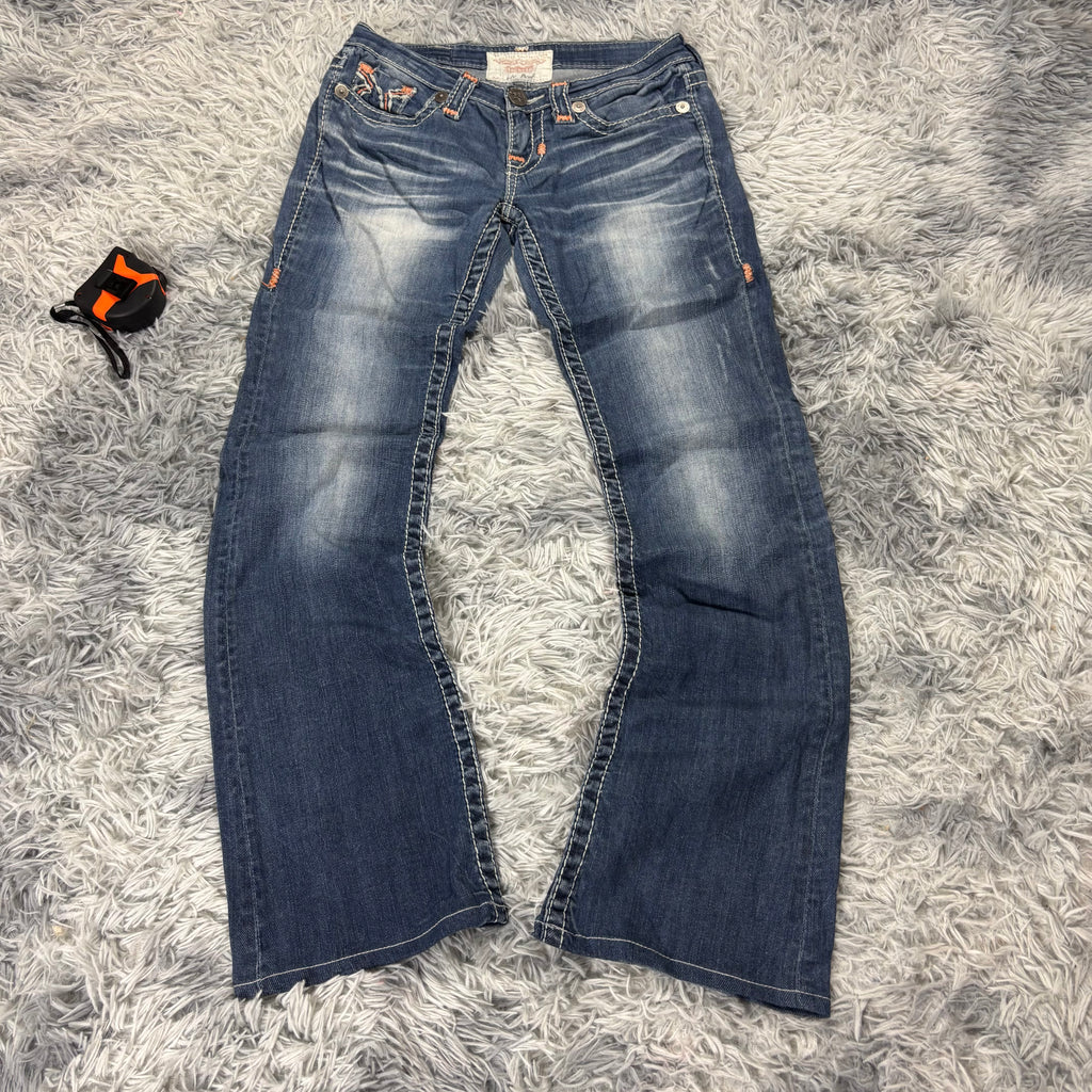 Süße Y2K Bootcut Lowwaist Jeans mit Backprint /women 90s 00s style vintage M S11