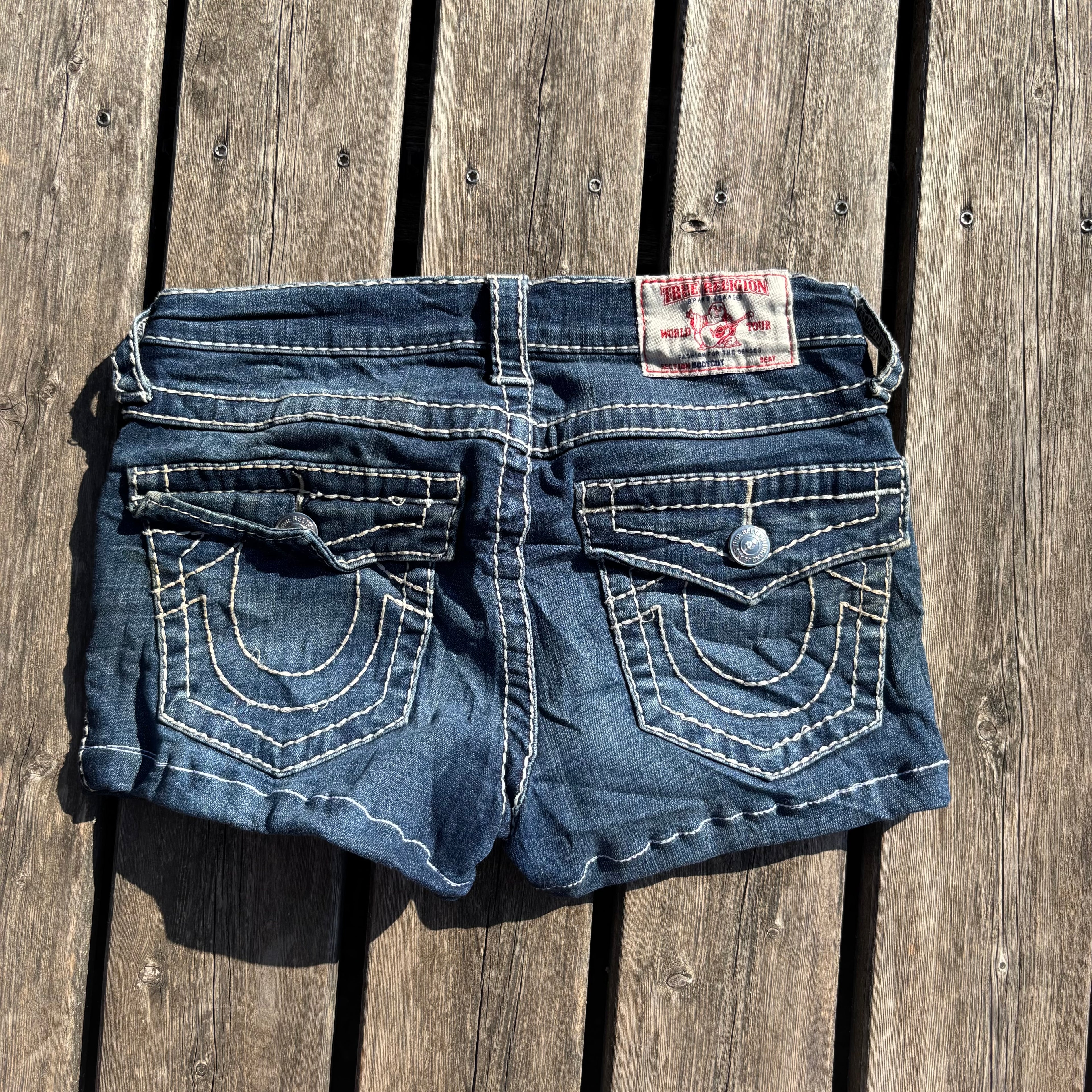 Süße True Religion Shorts/ Hotpants für Frauen /90s 00s streetwear vintage baddie (XS) S66