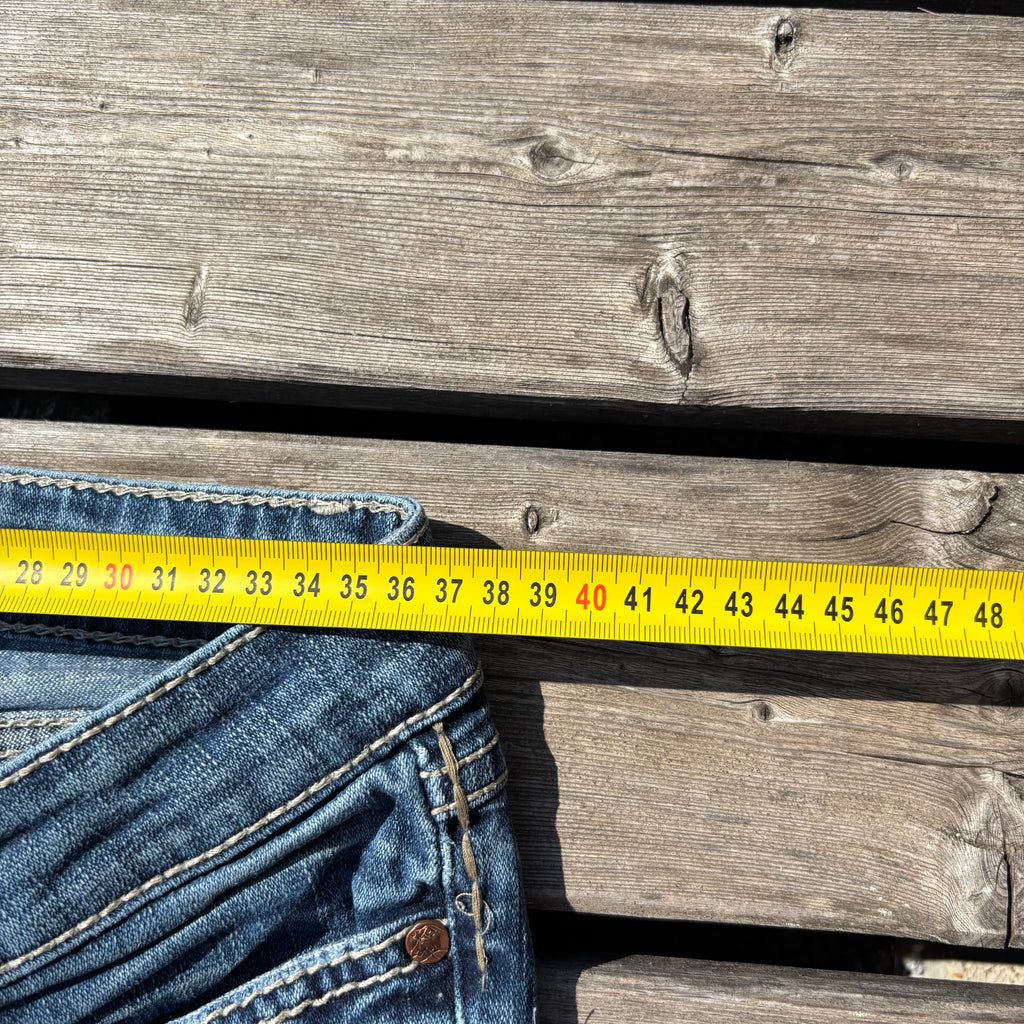 Süße Y2K Lowwaist Bootcut Jeans mit tollen Backprint /women 00s 90s vintage baddie (S) S111