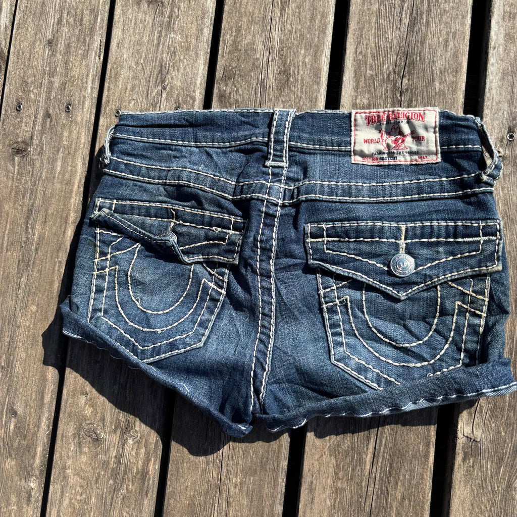 Süße True Religion Shorts/ Hotpants für Frauen /90s 00s streetwear vintage baddie (XS) S66