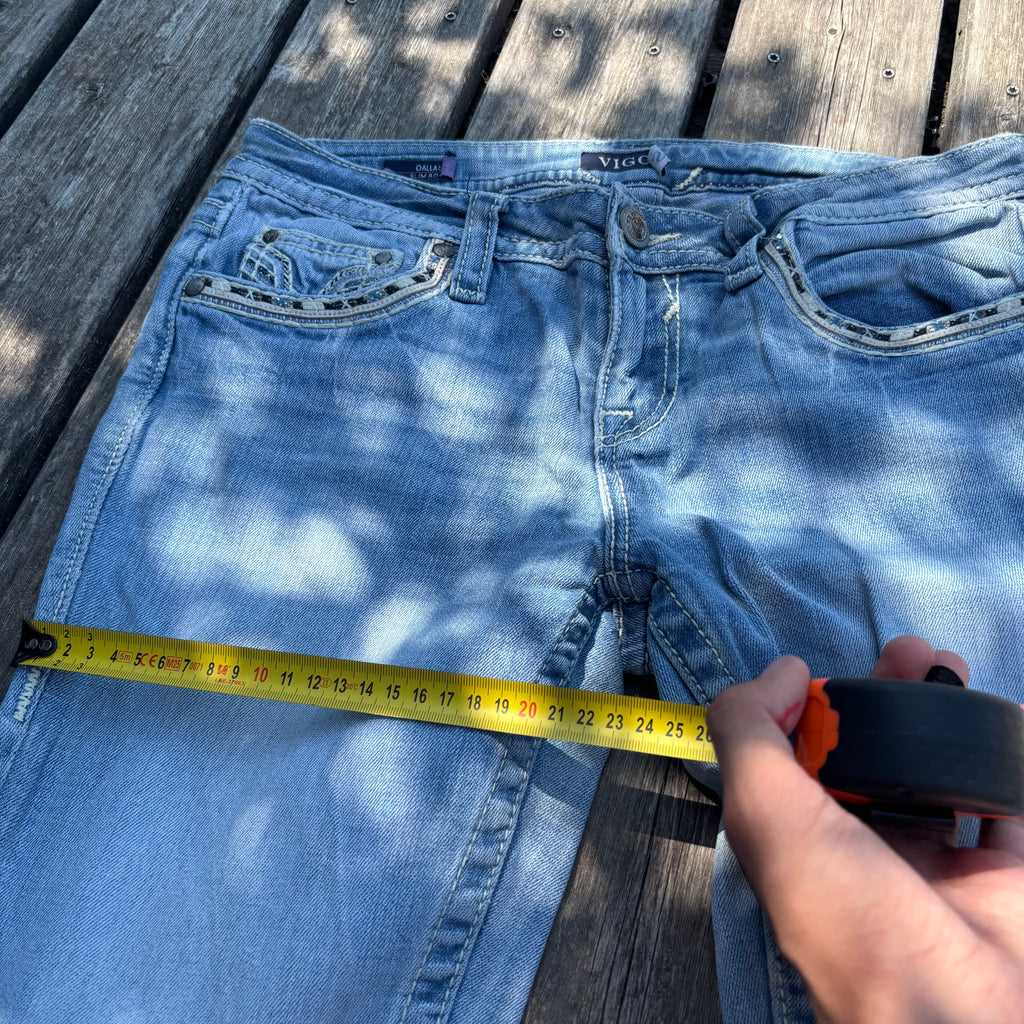 Süße Y2K Lowwaist Bootcut Jeans mit tollen Backprint /women 00s 90s vintage baddie (M) S103