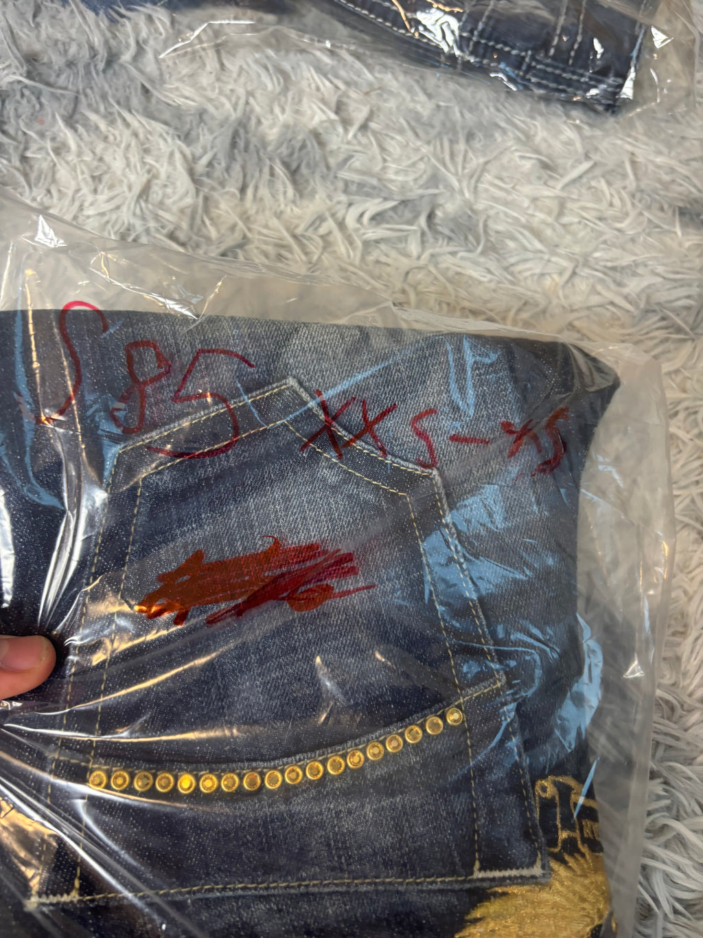 Süße Y2K Lowwaist Bootcut Jeans mit tollen Backprint /women 00s 90s vintage baddie (XXS-XS) S85