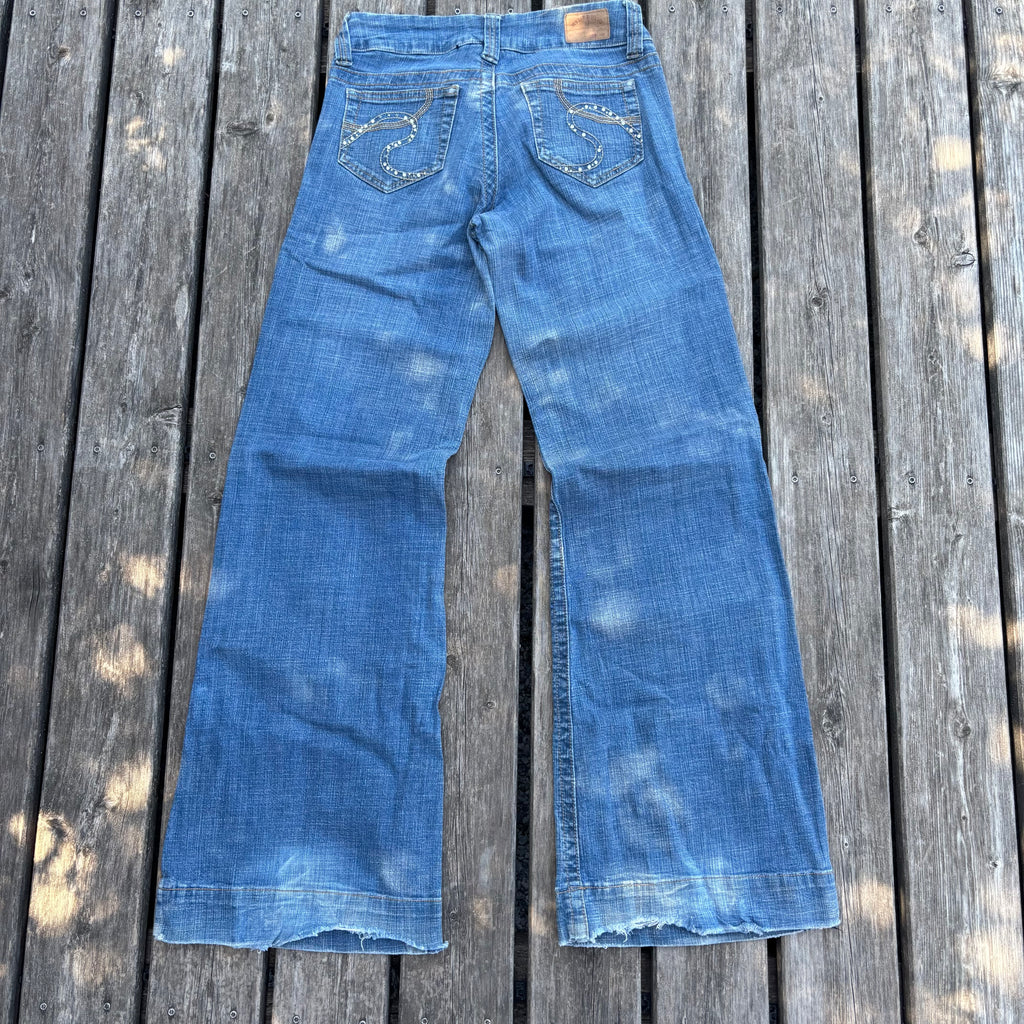 Süße Y2K Lowwaist Bootcut Jeans mit tollen Backprint /women 00s 90s vintage baddie S93 XS