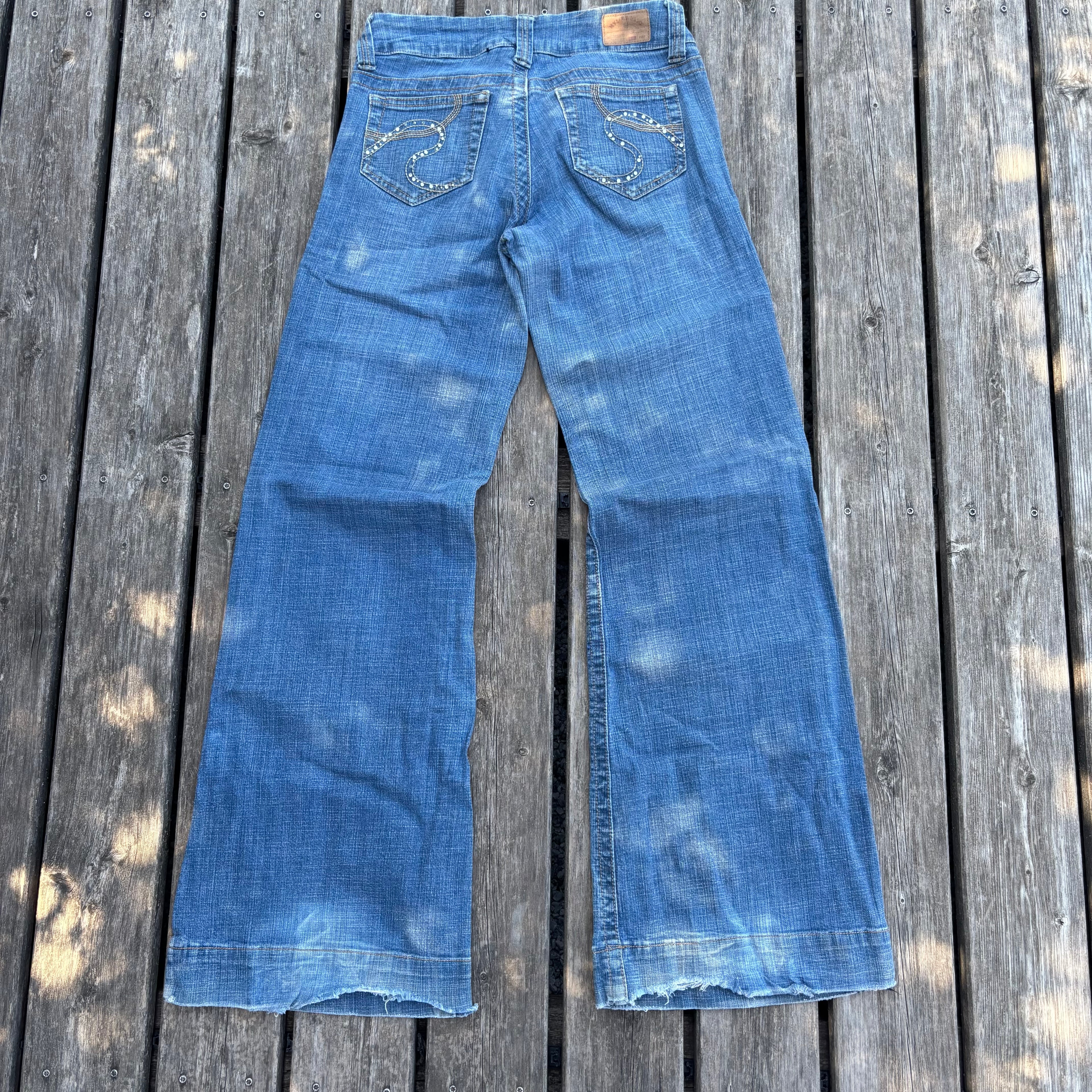Süße Y2K Lowwaist Bootcut Jeans mit tollen Backprint /women 00s 90s vintage baddie S93 XS