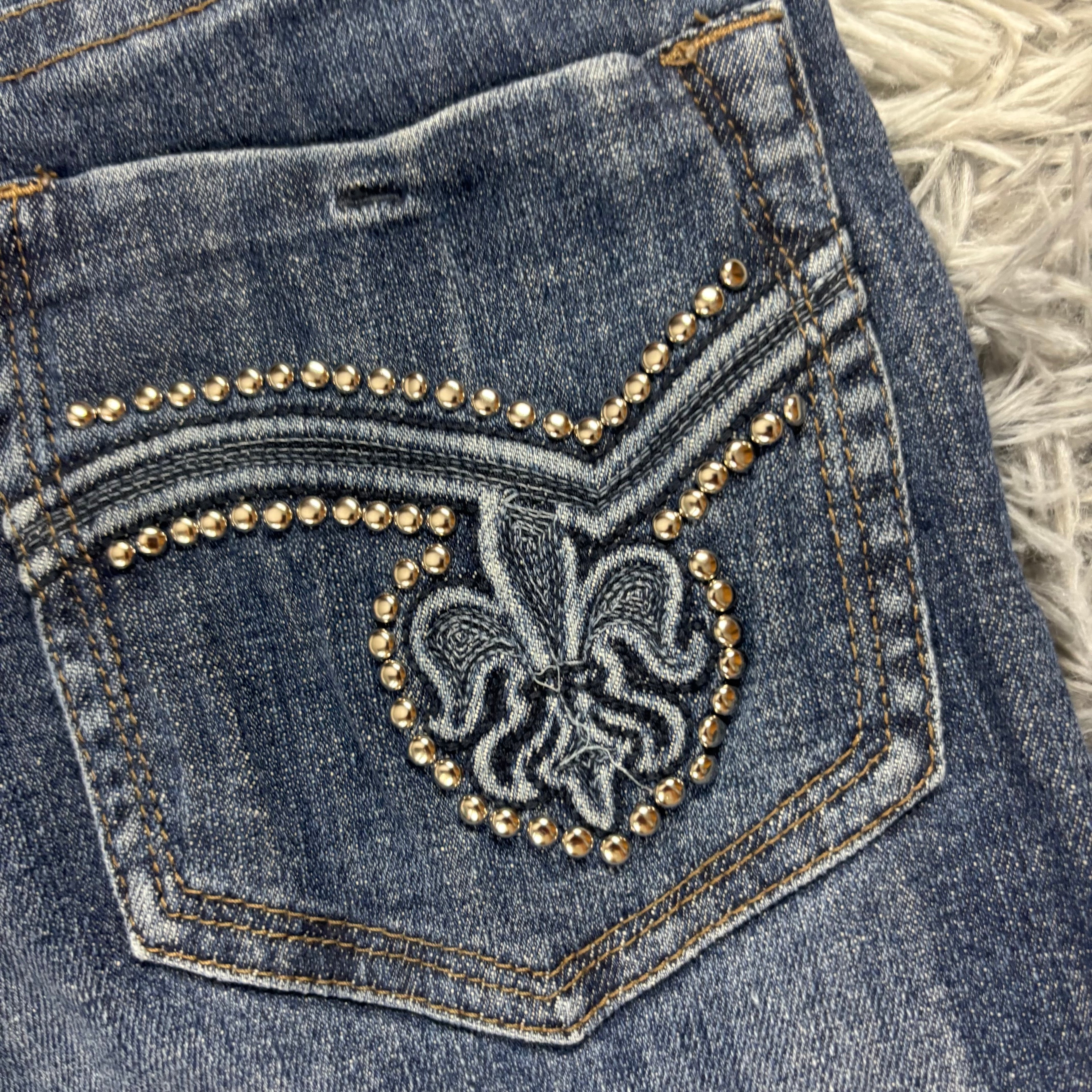 Süße Y2K Bootcut-Straight Jeans mit tollen Backprint /women lowwaist 00s 90s S11 XS