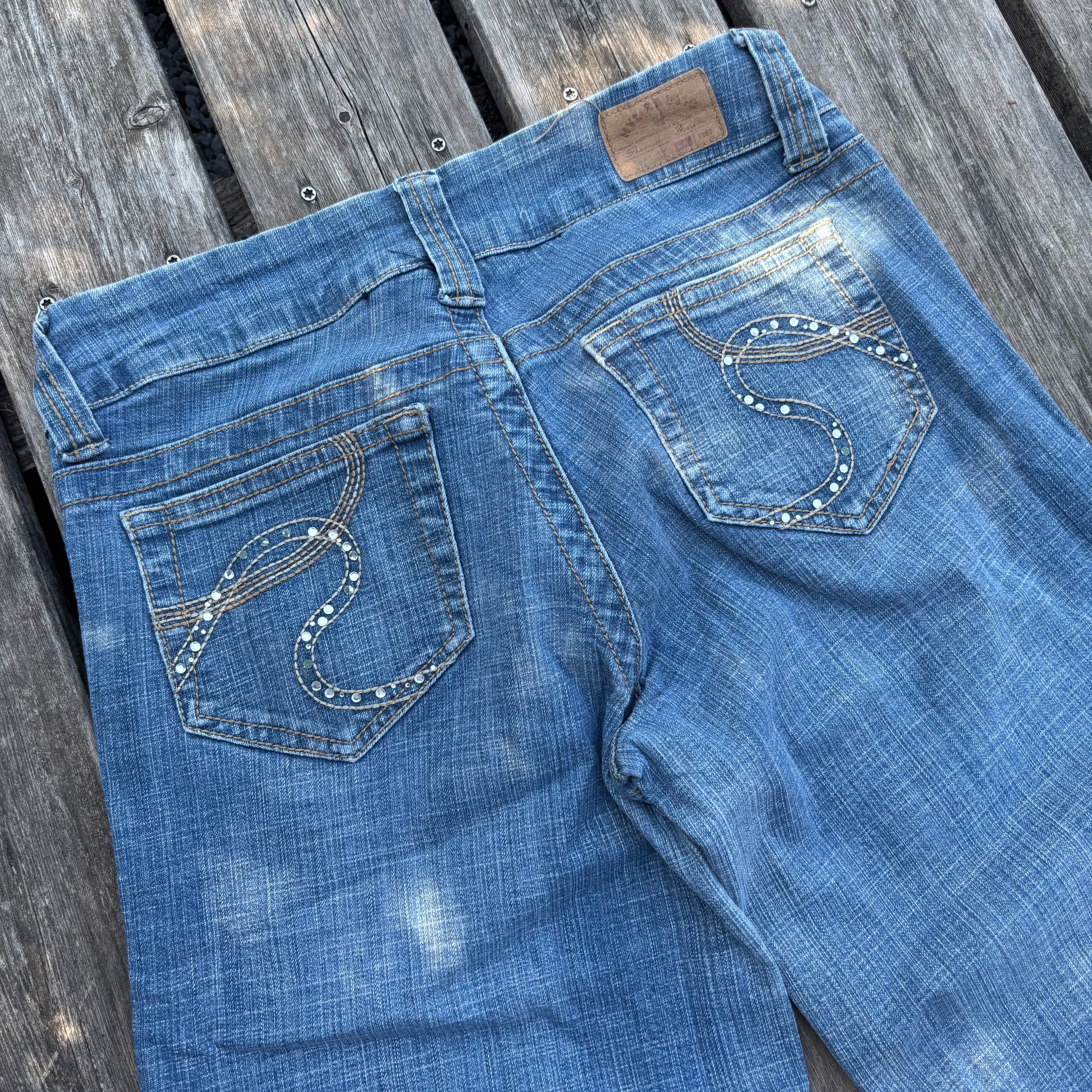 Süße Y2K Lowwaist Bootcut Jeans mit tollen Backprint /women 00s 90s vintage baddie S93 XS