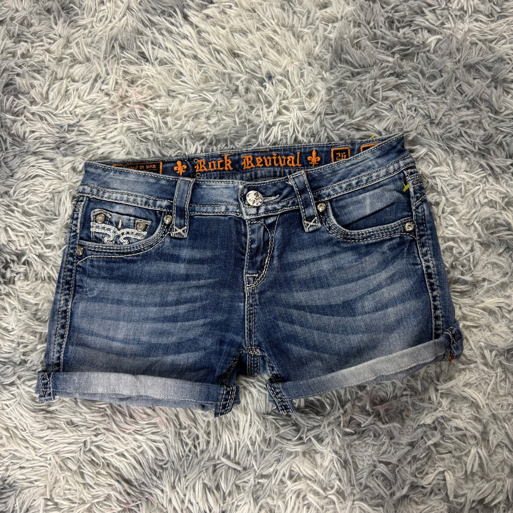 Rock Revival Shorts / Hotpants für Frauen mit Backprint 00s 90s vintage baddie (S-M) S29