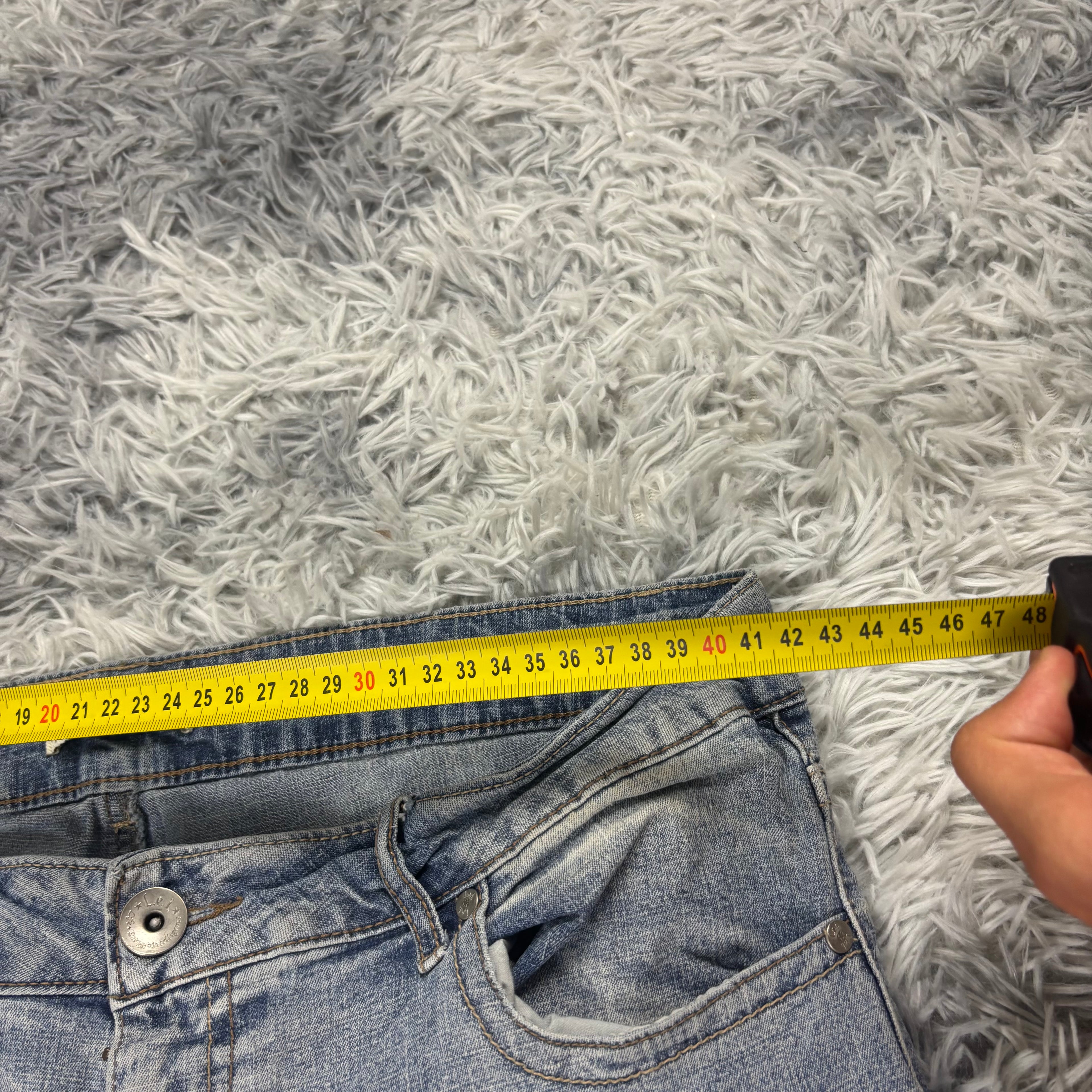 Süße Y2K Lowwaist Bootcut Jeans mit tollen Backprint /90s 00s baddie vintage (L-XL) S19