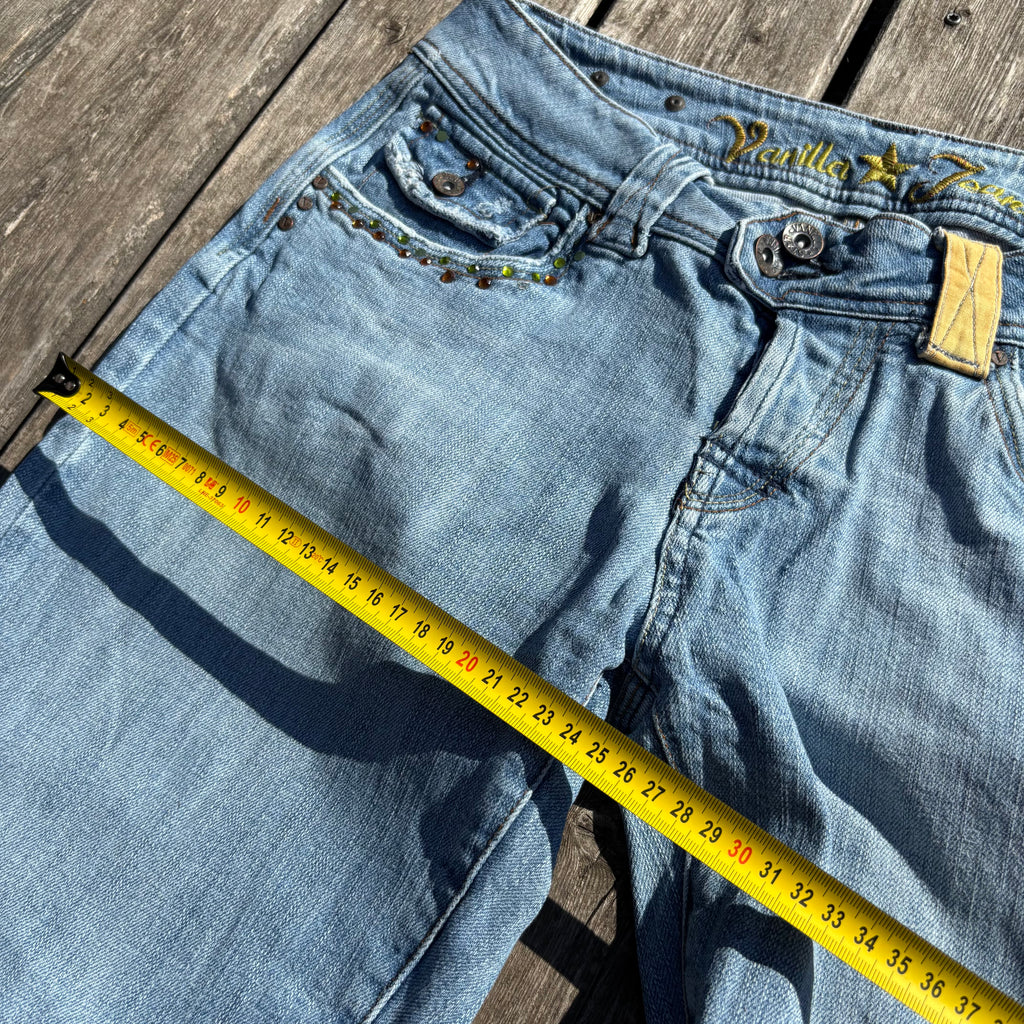 Süße Y2K Lowwaist Bootcut Jeans mit tollen Backprint /women 00s 90s vintage baddie(S-M) S61