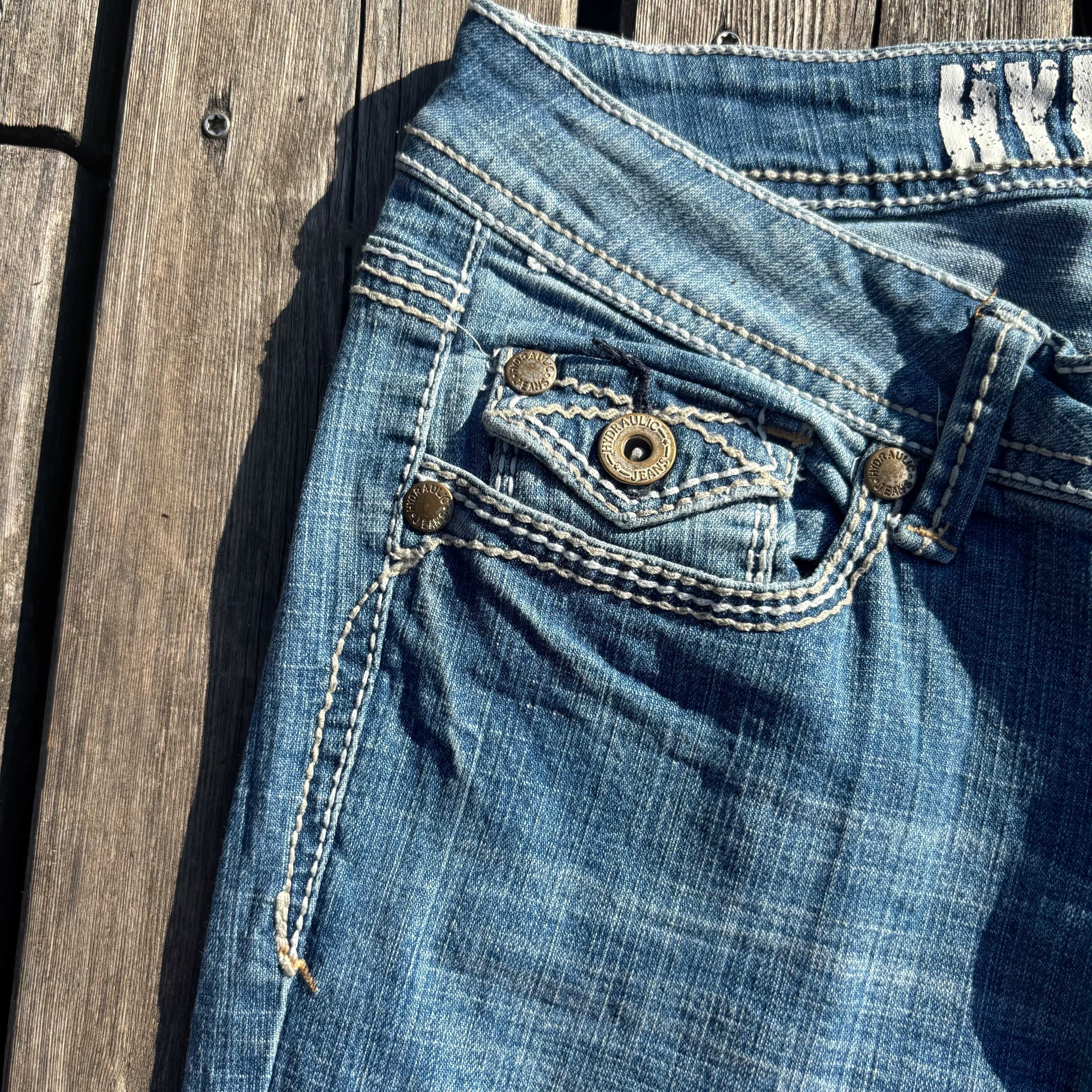 Süße Y2K Lowwaist Bootcut Jeans mit tollen Backprint XS-S /women 00s 90s vintage baddie S73