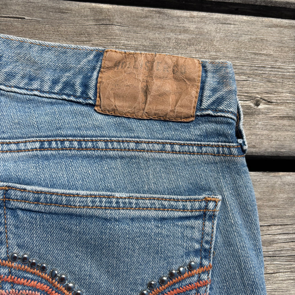 Süße Y2K Lowwaist Bootcut Jeans mit tollen Backprint /women 00s 90s vintage baddie (S98) XS