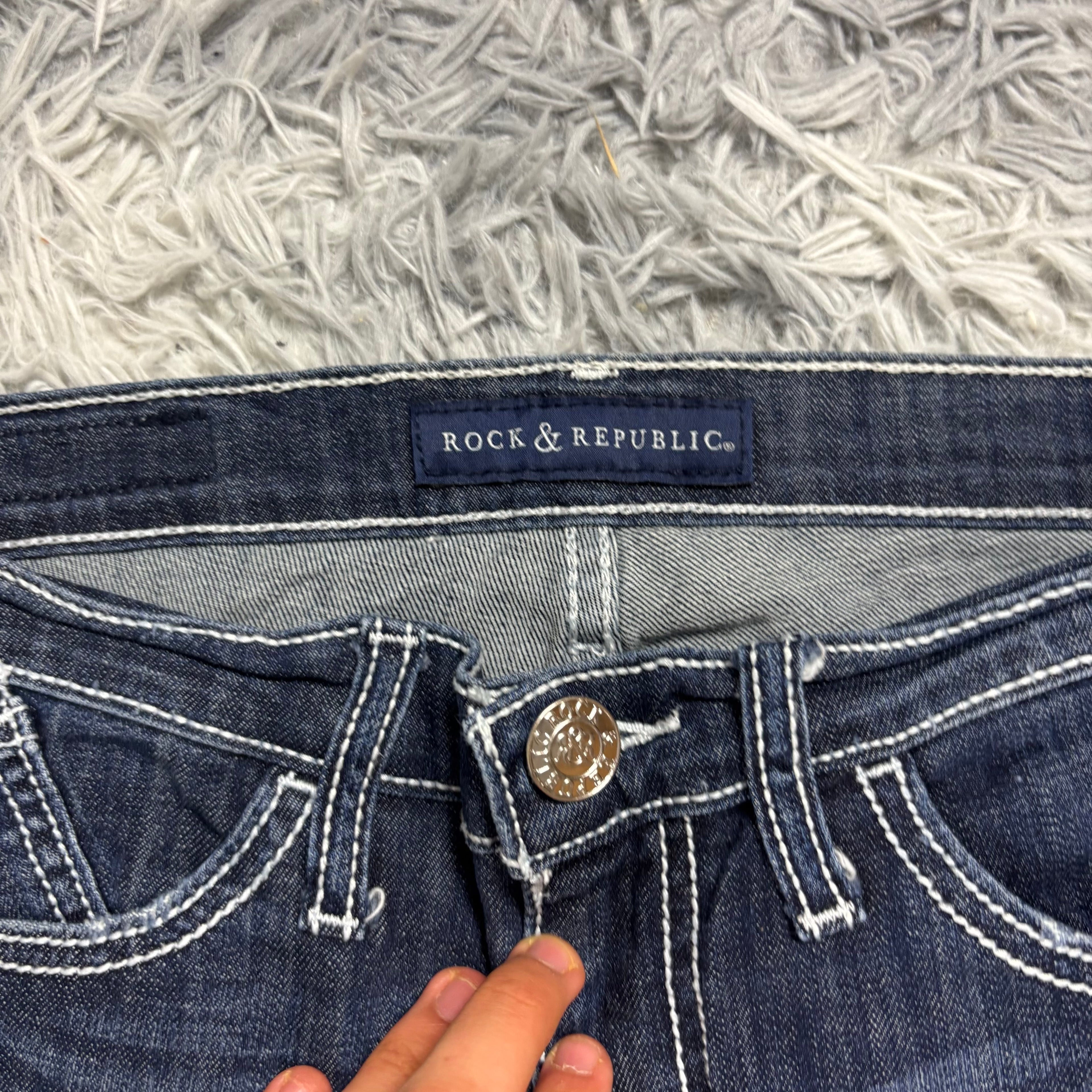 Y2K Lowwaist Bootcut Jeans mit Backprint /women 00s 90s vintage baddie (S-M) /S30