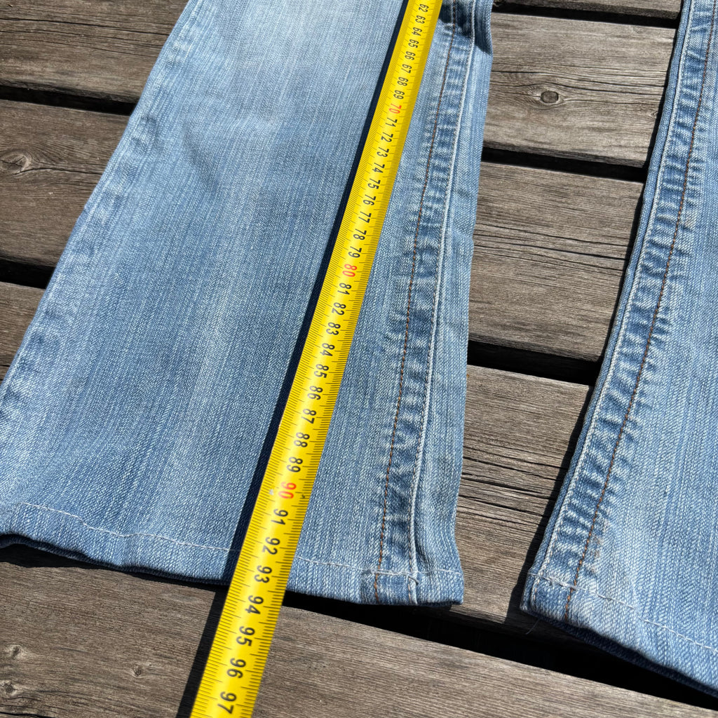 Süße Y2K Lowwaist Bootcut Jeans mit tollen Backprint /women 00s 90s vintage baddie (S100) M