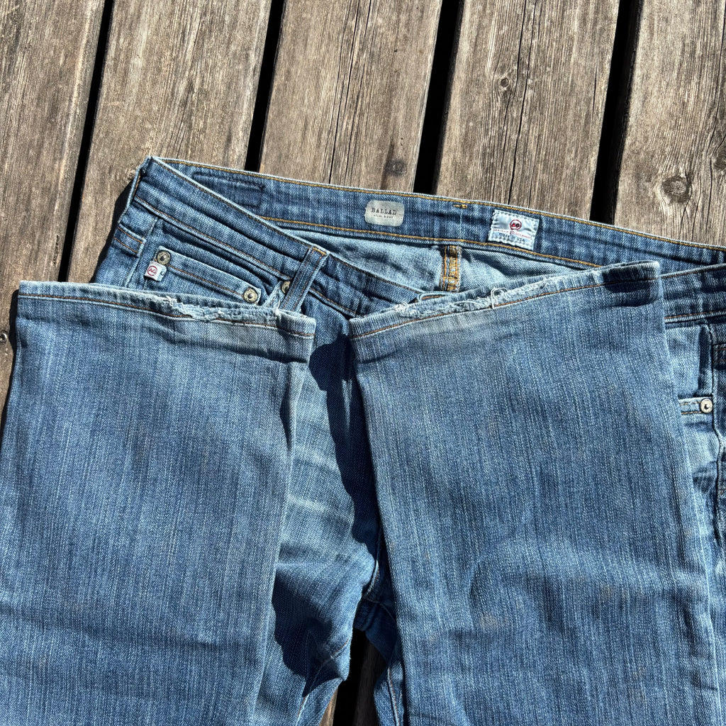 Süße Y2K Lowwaist Bootcut Jeans mit Backprint /women 00s 90s vintage baddie (L-XL) S42