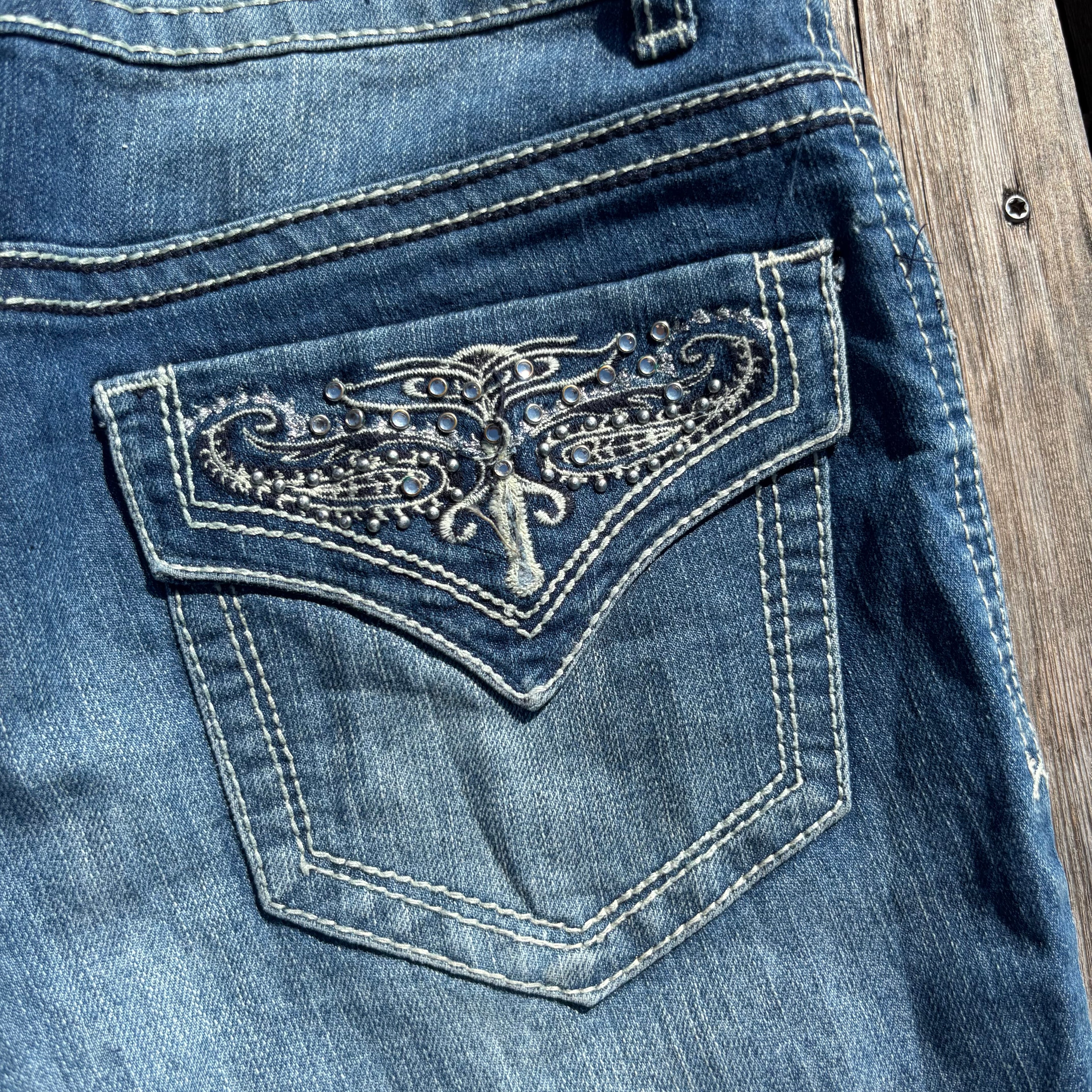 Süße Y2K Jeans mit tollen Backprint mit tollen Backprint /streetwear 00s 90s baddie /L (S36)