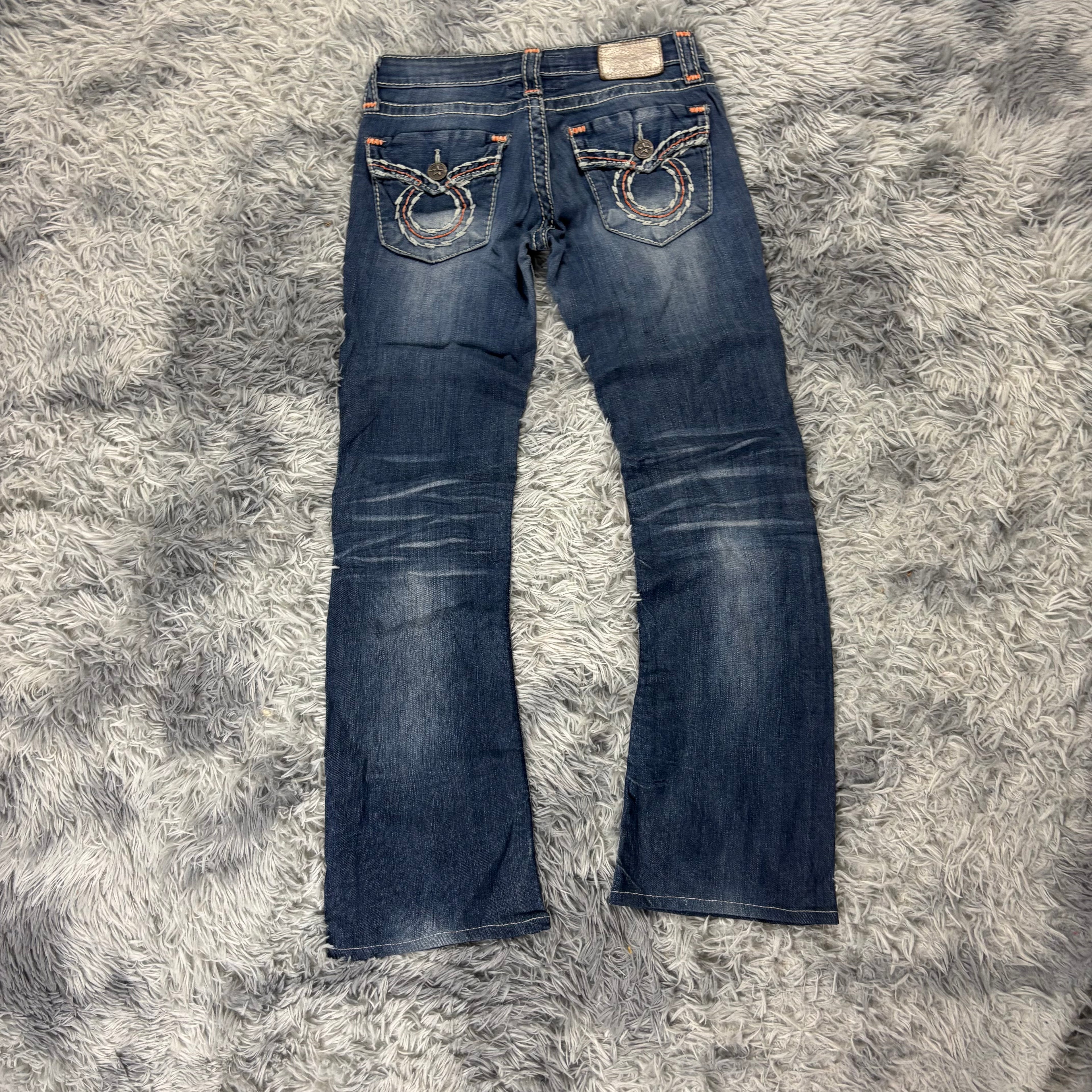 Süße Y2K Bootcut Lowwaist Jeans mit Backprint /women 90s 00s style vintage M S11