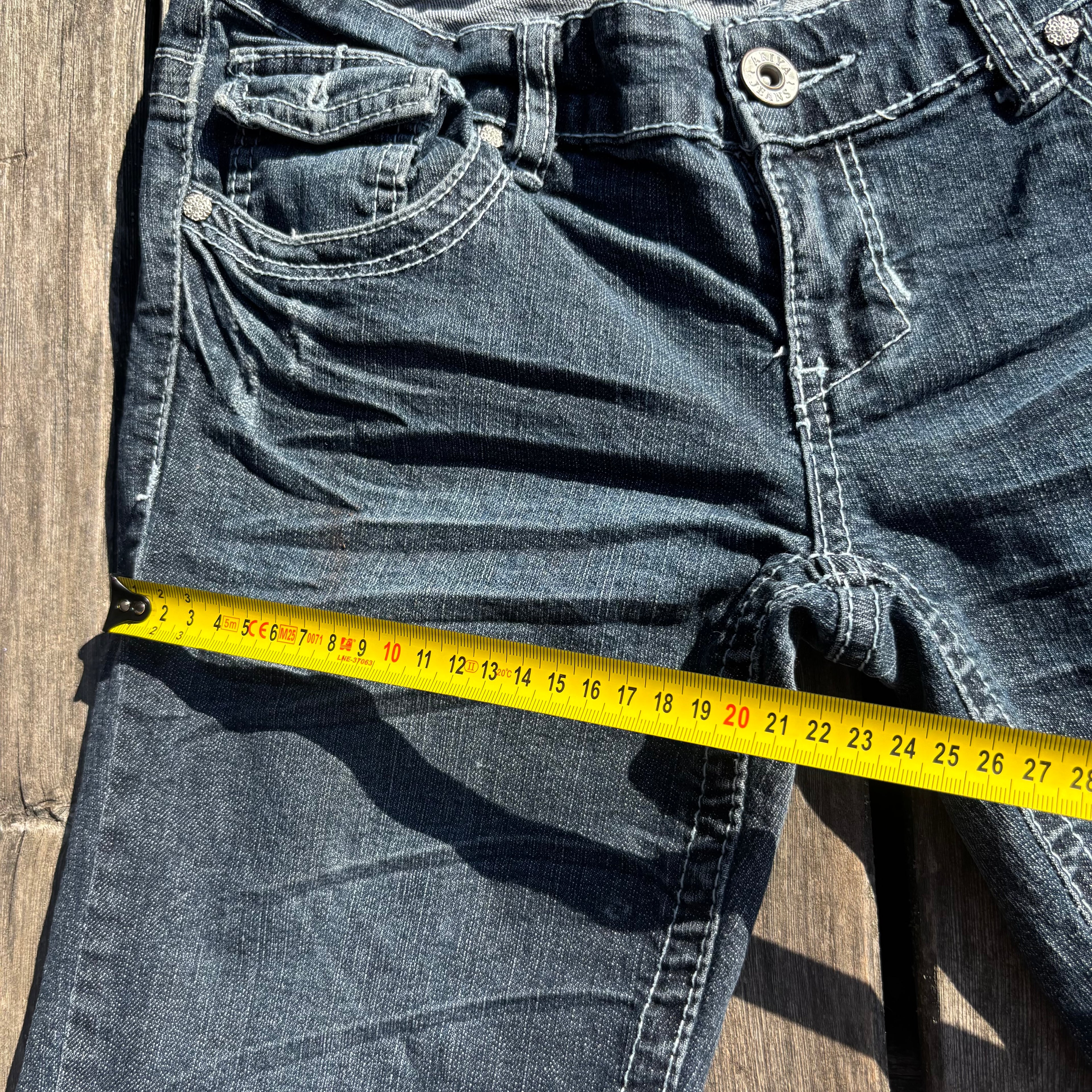 Süße Y2K Lowwaist Bootcut Jeans mit tollen Backprint /women 00s 90s vintage baddie (XS) S64