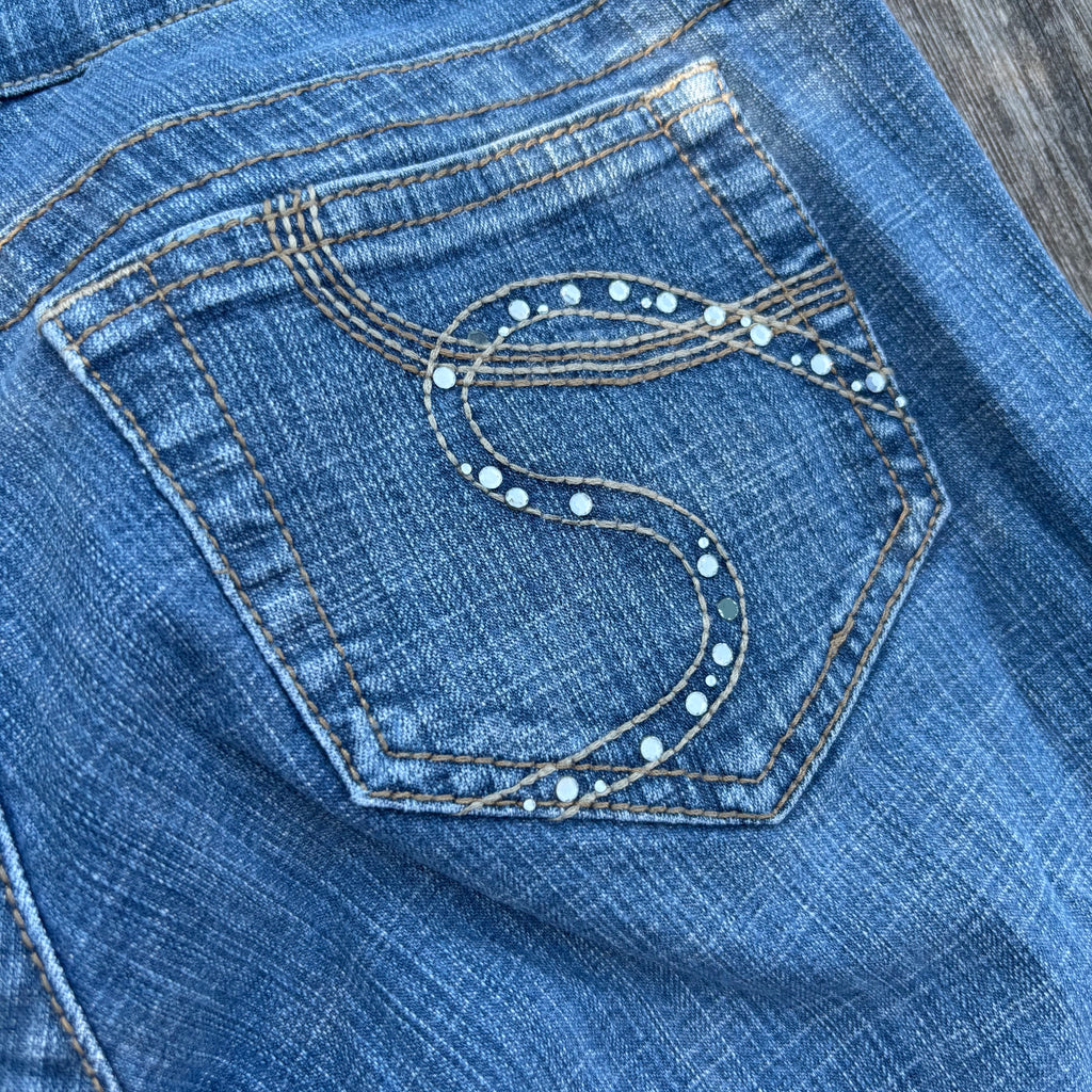 Süße Y2K Lowwaist Bootcut Jeans mit tollen Backprint /women 00s 90s vintage baddie S93 XS