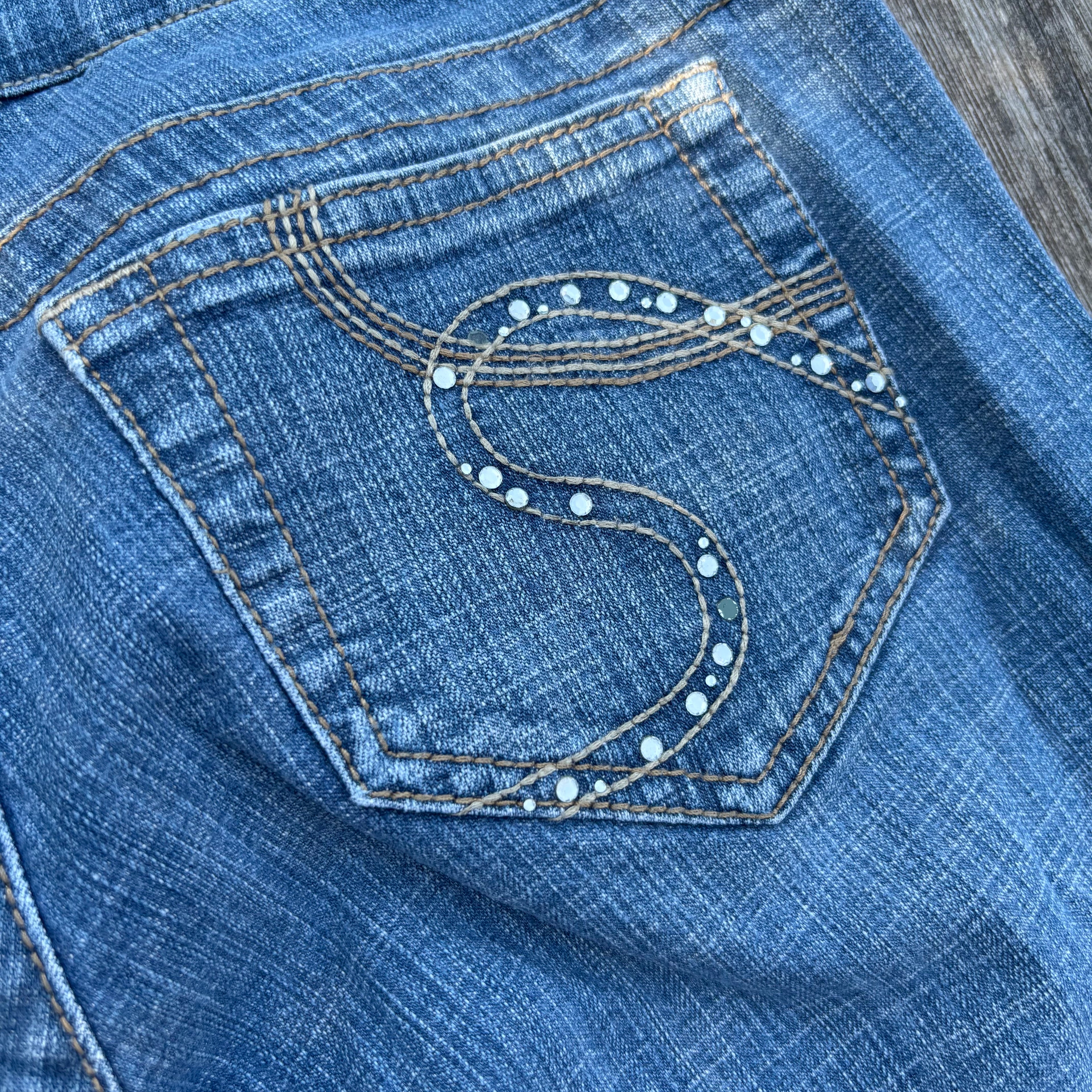 Süße Y2K Lowwaist Bootcut Jeans mit tollen Backprint /women 00s 90s vintage baddie S93 XS
