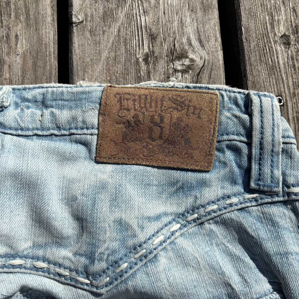 Süße Y2K Lowwaist Bootcut Jeans mit tollen Backprint /women 00s 90s vintage baddie (S-M) S59