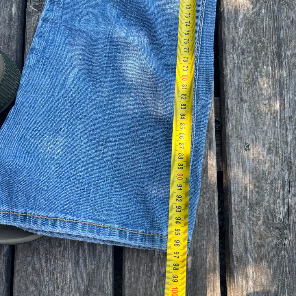 Süße Y2K Lowwaist Bootcut Jeans mit tollen Backprint /women 00s 90s vintage baddie (S) 104