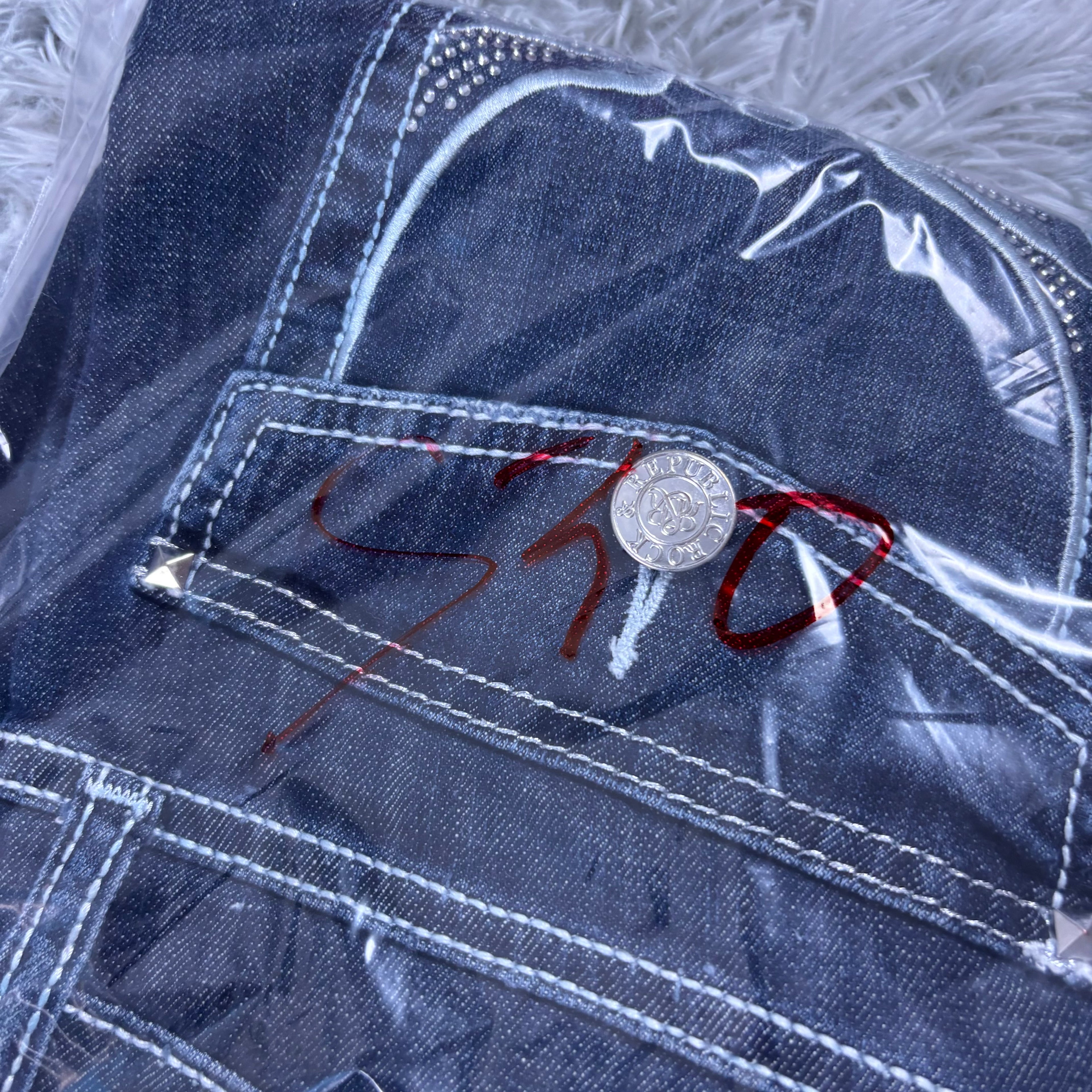Y2K Lowwaist Bootcut Jeans mit Backprint /women 00s 90s vintage baddie (S-M) /S30