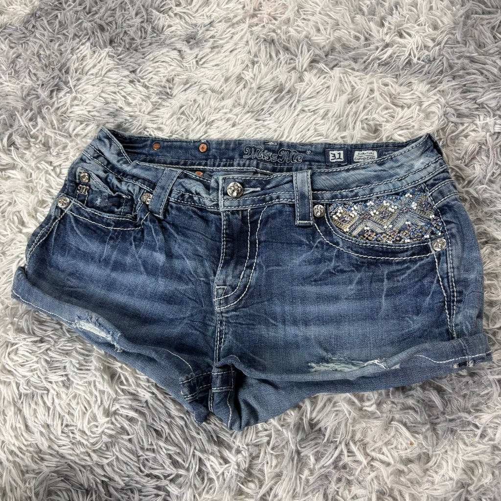 AA/ Süße Miss Me Shorts hotpants mit backprint /women y2k 90s 00s baddie (L) / S29