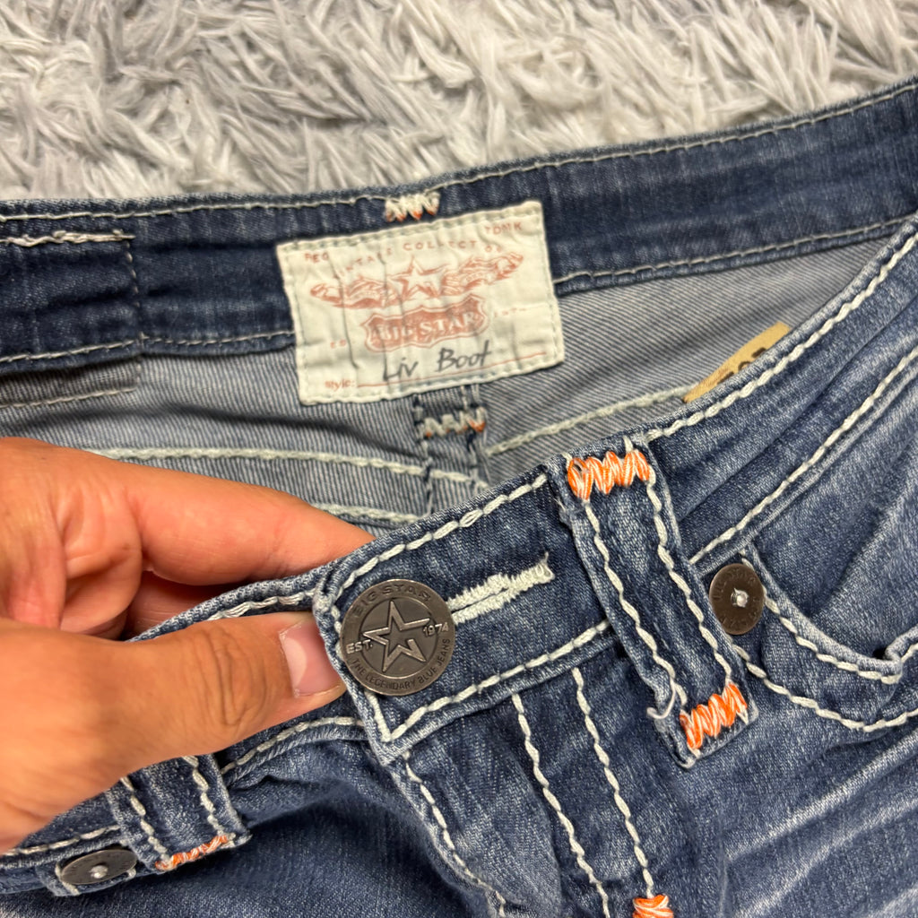 Süße Y2K Bootcut Lowwaist Jeans mit Backprint /women 90s 00s style vintage M S11