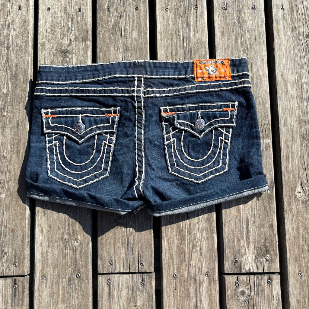 Süße True Religion Shorts / Hotpants für Frauen /00s 90s vintage baddie (L-XL) S68