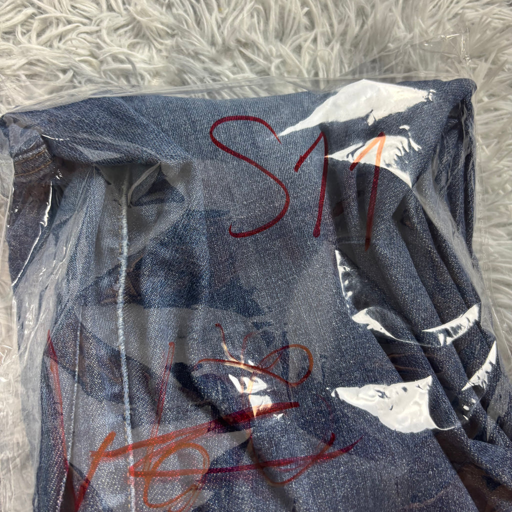 Süße Y2K Bootcut-Straight Jeans mit tollen Backprint /women lowwaist 00s 90s S11 XS