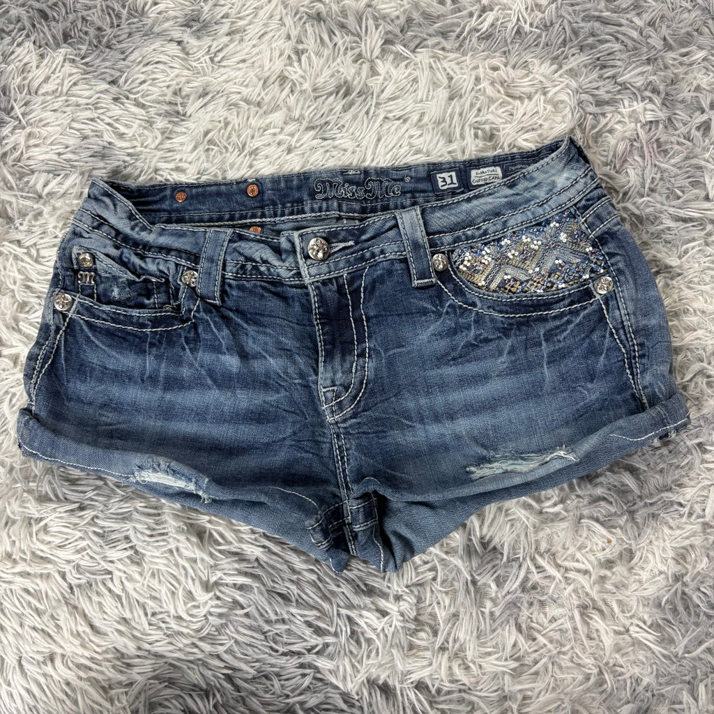 AA/ Süße Miss Me Shorts hotpants mit backprint /women y2k 90s 00s baddie (L) / S29