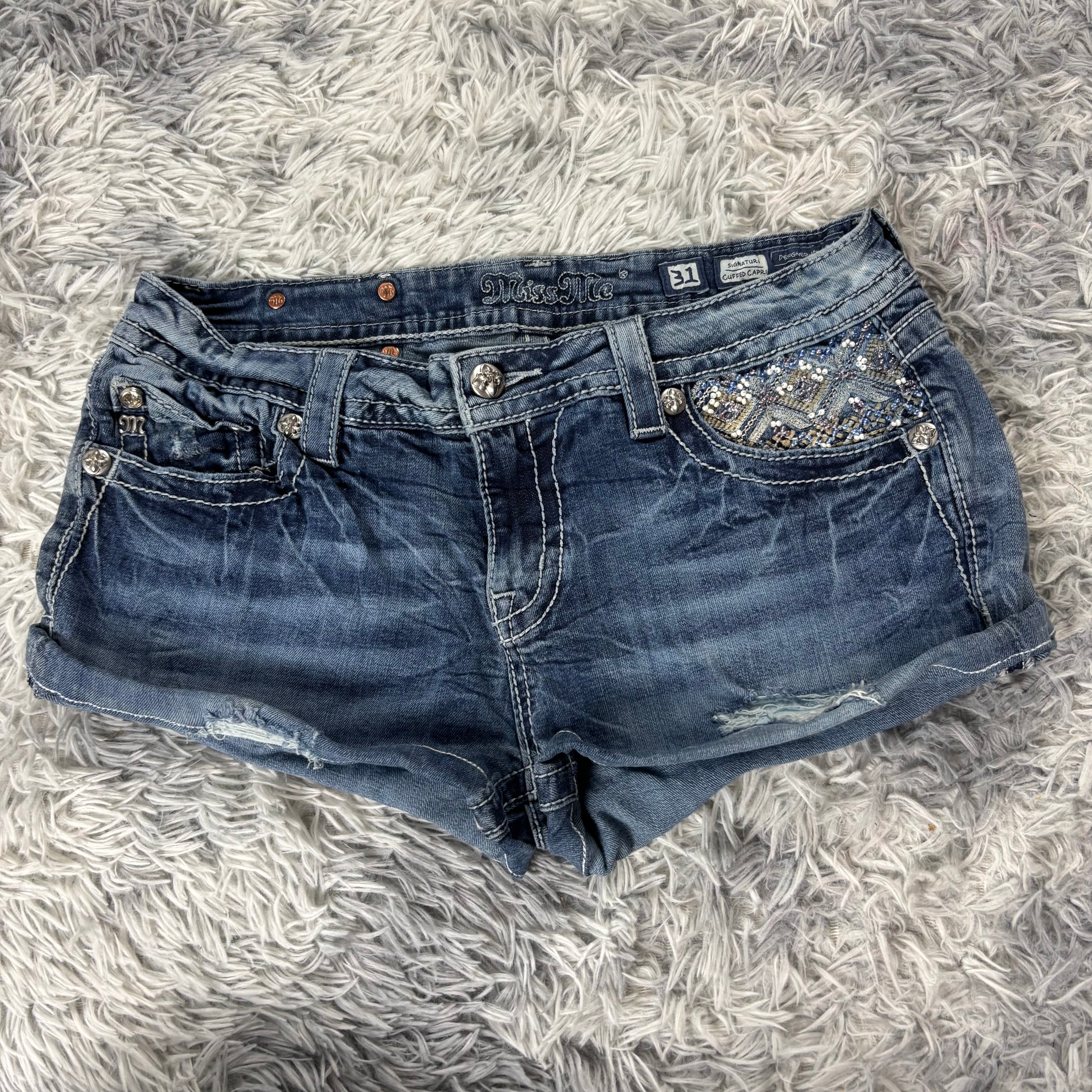 AA/ Süße Miss Me Shorts hotpants mit backprint /women y2k 90s 00s baddie (L) / S29