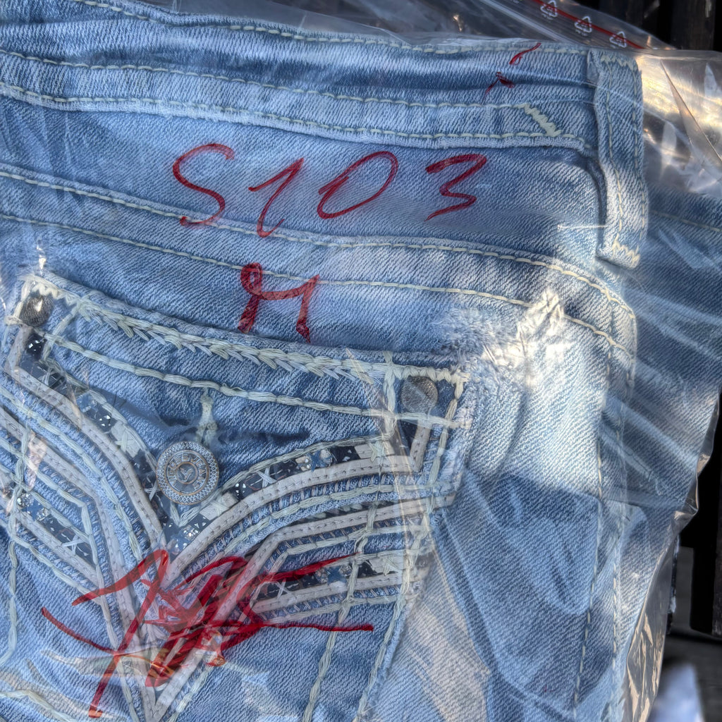 Süße Y2K Lowwaist Bootcut Jeans mit tollen Backprint /women 00s 90s vintage baddie (M) S103
