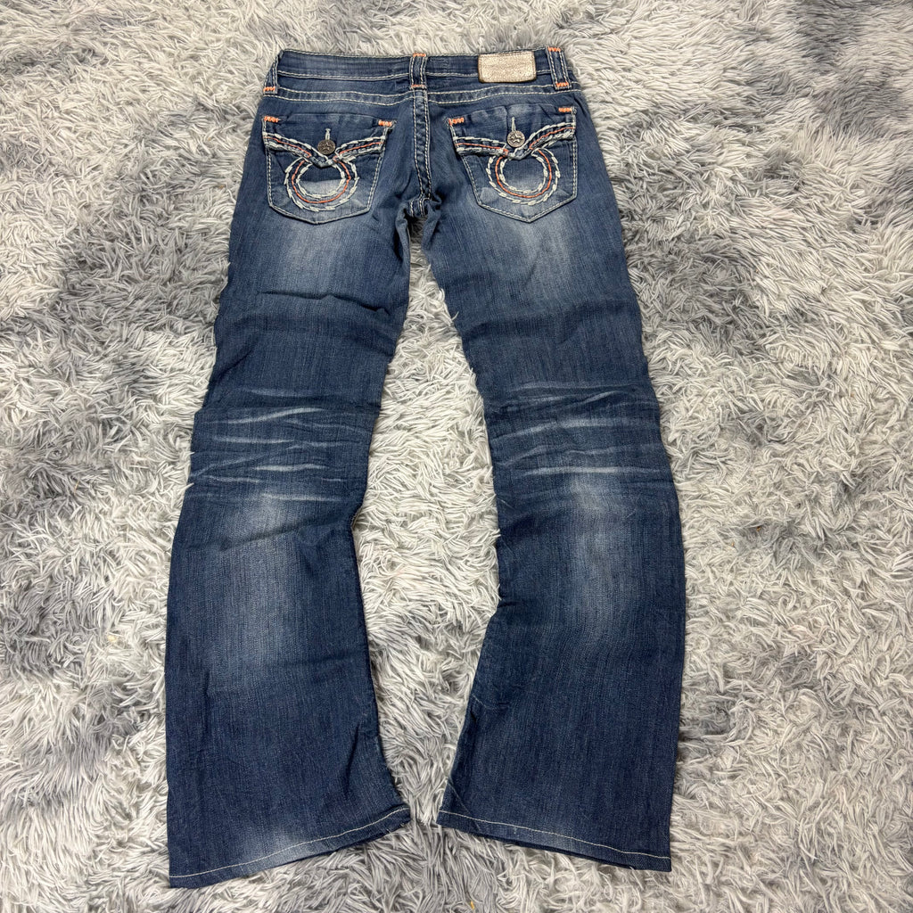 Süße Y2K Bootcut Lowwaist Jeans mit Backprint /women 90s 00s style vintage M S11