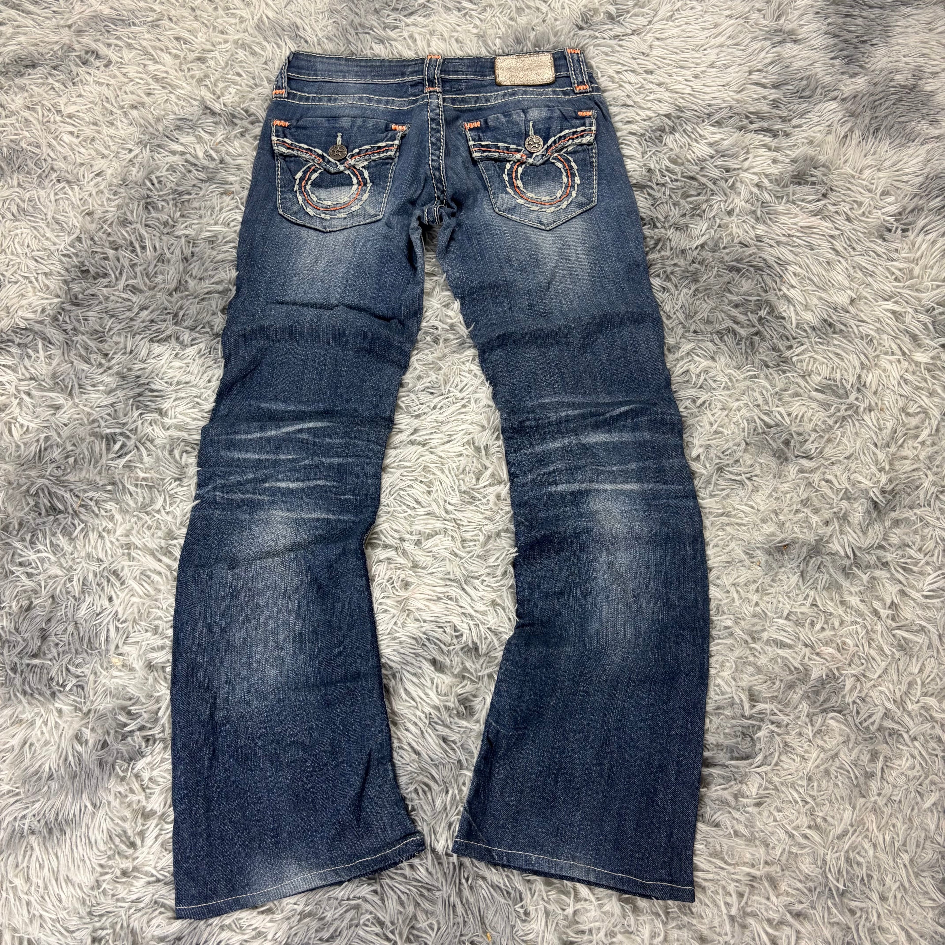 Süße Y2K Bootcut Lowwaist Jeans mit Backprint /women 90s 00s style vintage M S11