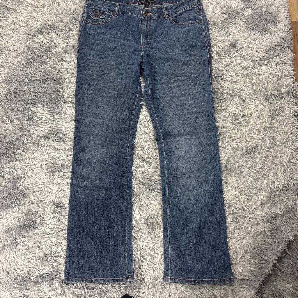 Y2K Lowwaist Bootcut Jeans mit Backprint /women 90s 00s vintage baddie (XL) S24