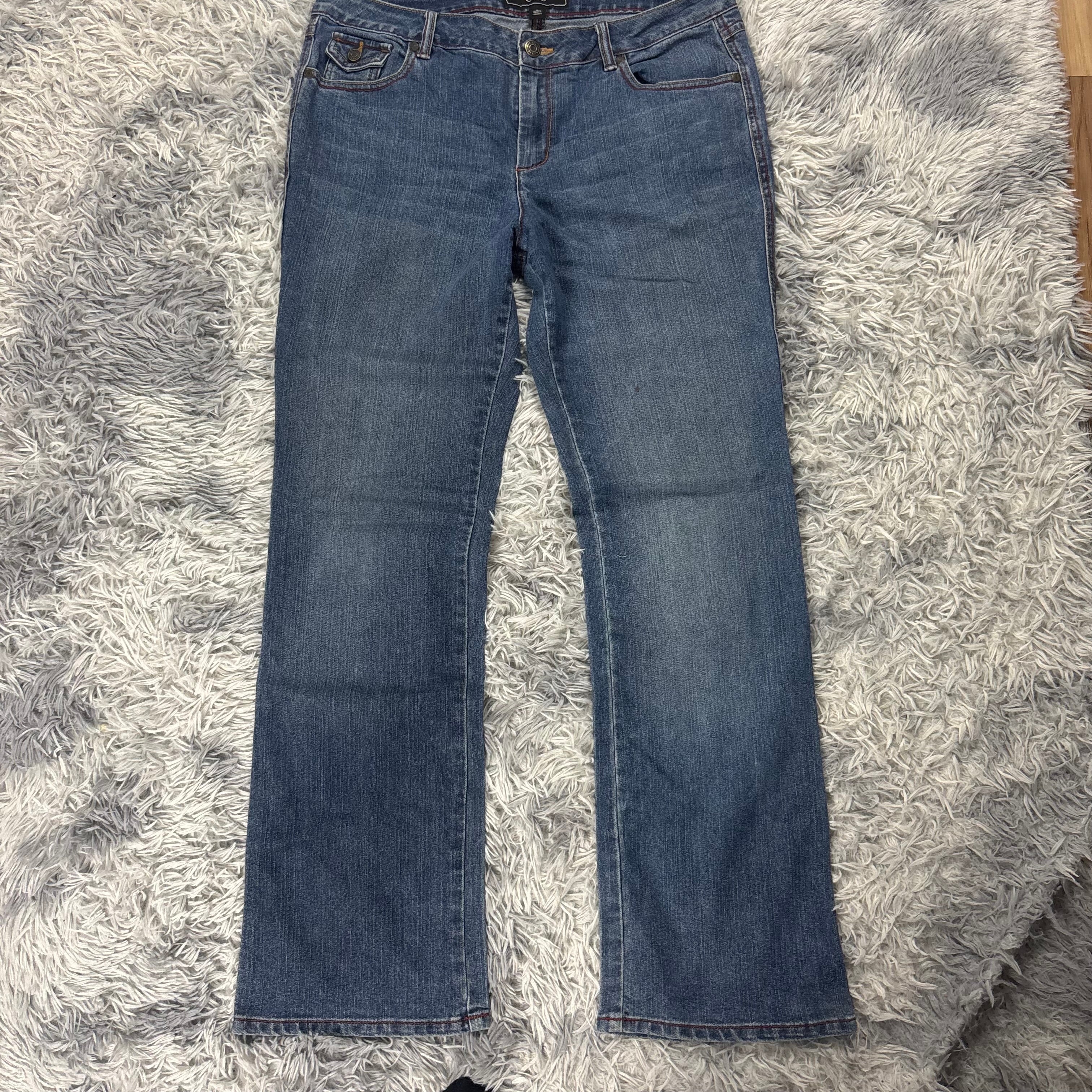 Y2K Lowwaist Bootcut Jeans mit Backprint /women 90s 00s vintage baddie (XL) S24