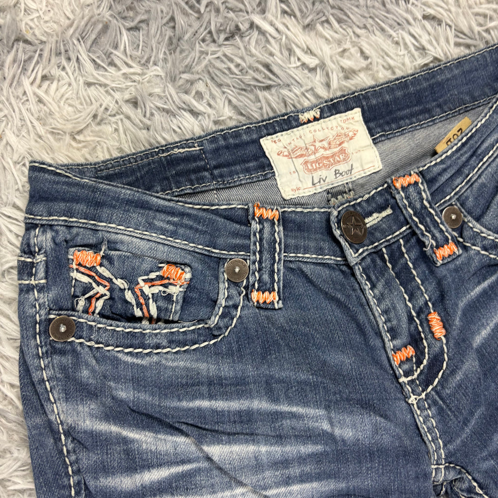 Süße Y2K Bootcut Lowwaist Jeans mit Backprint /women 90s 00s style vintage M S11