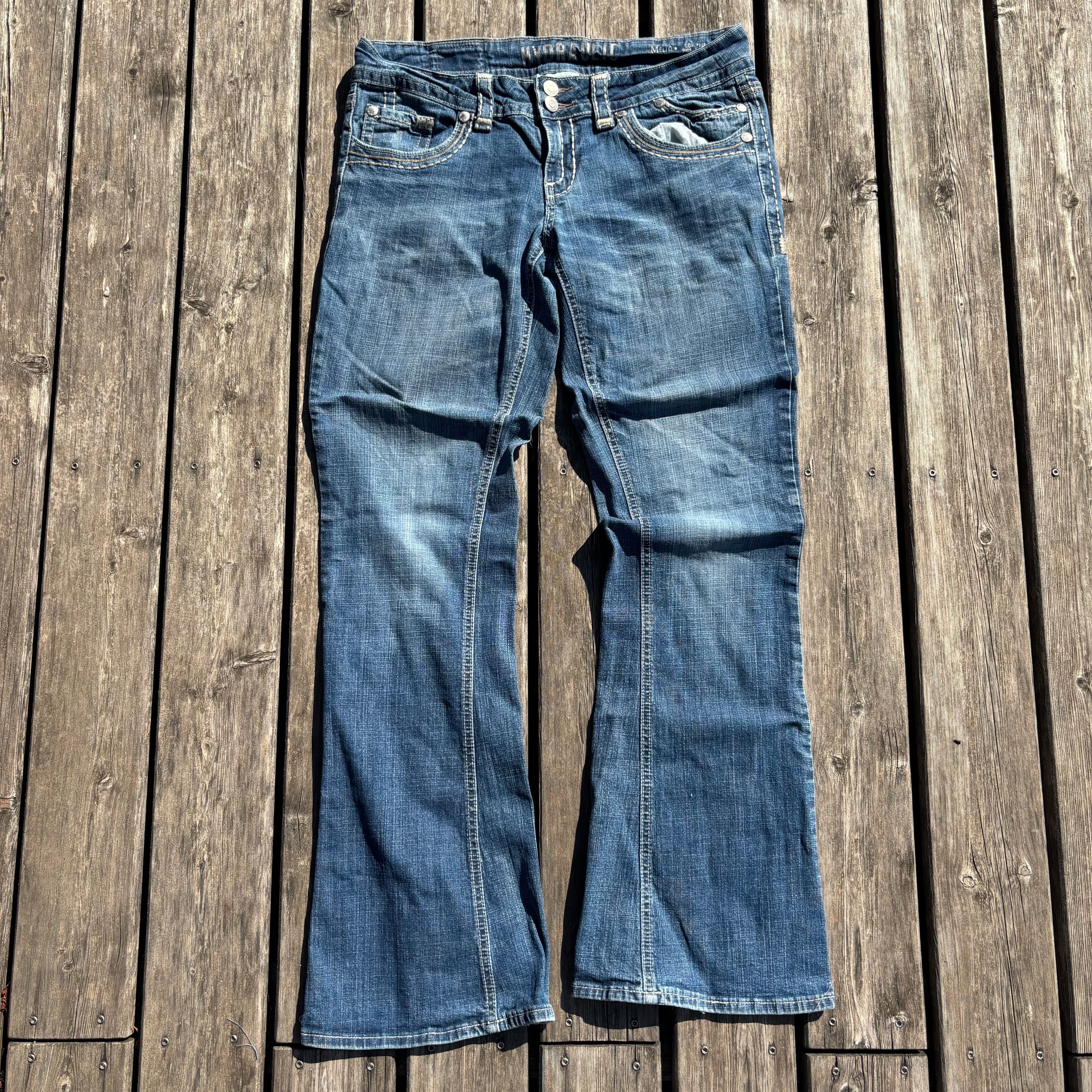 Süße Y2K Jeans Mit tollen Backprint für Frauen 00 90s vintage baddie (L) S39
